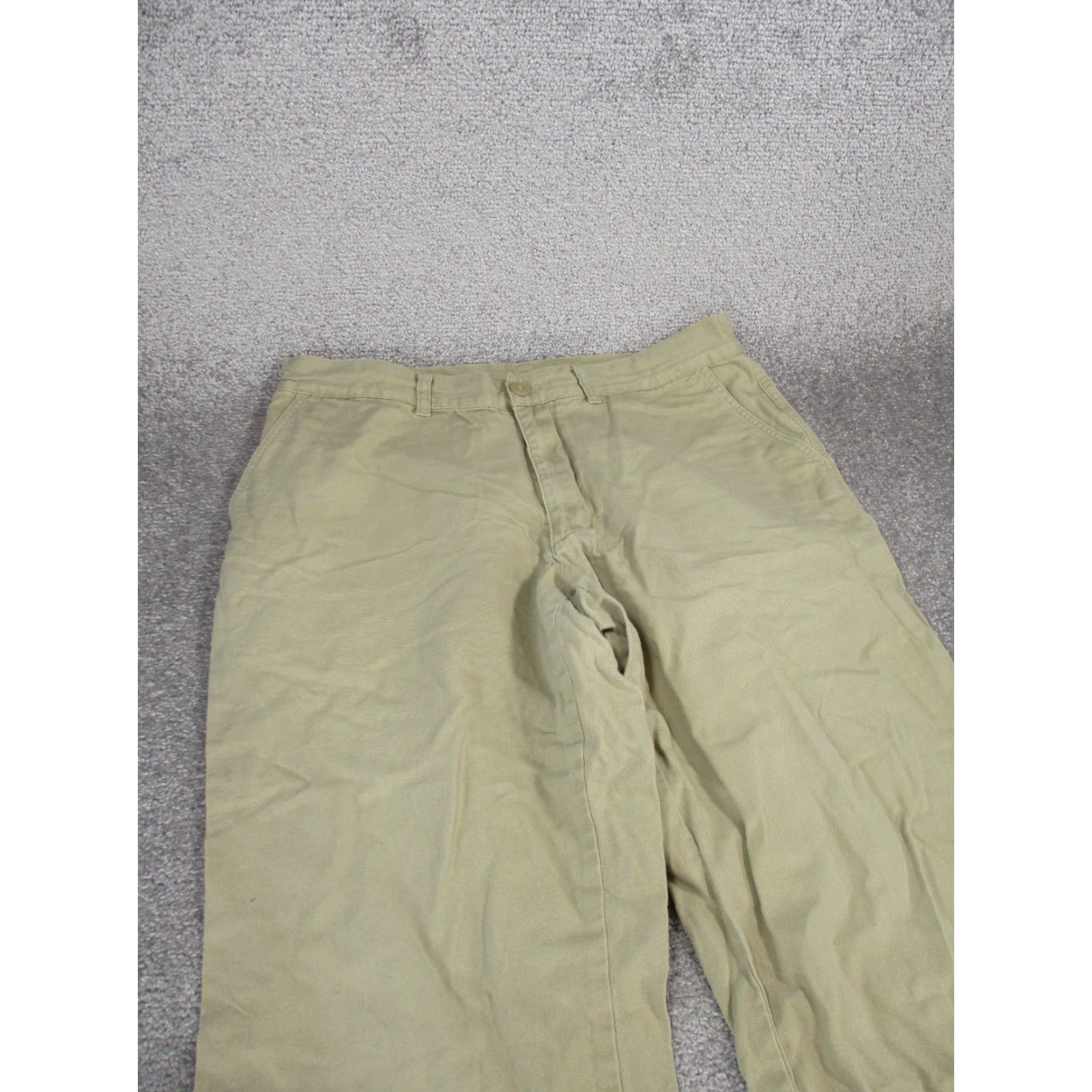 Patagonia VINTAGE Patagonia Duck Pants Mens 35 Beige Organic Cotton Canvas Chino Flat Front 30 In Inseam Men Beige Logo Nature Preppy Mens Size US 35 - 3 Thumbnail