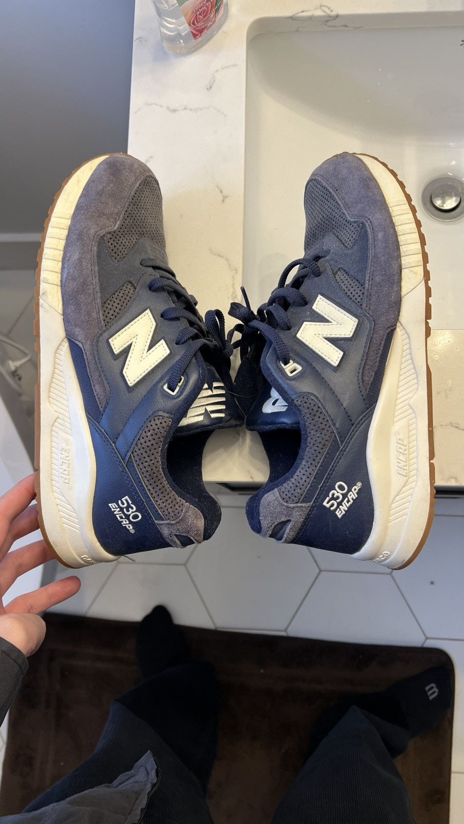 New Balance Navy blue gum sole new balance 530 encap Size US 12 / EU 45 - 10 Thumbnail