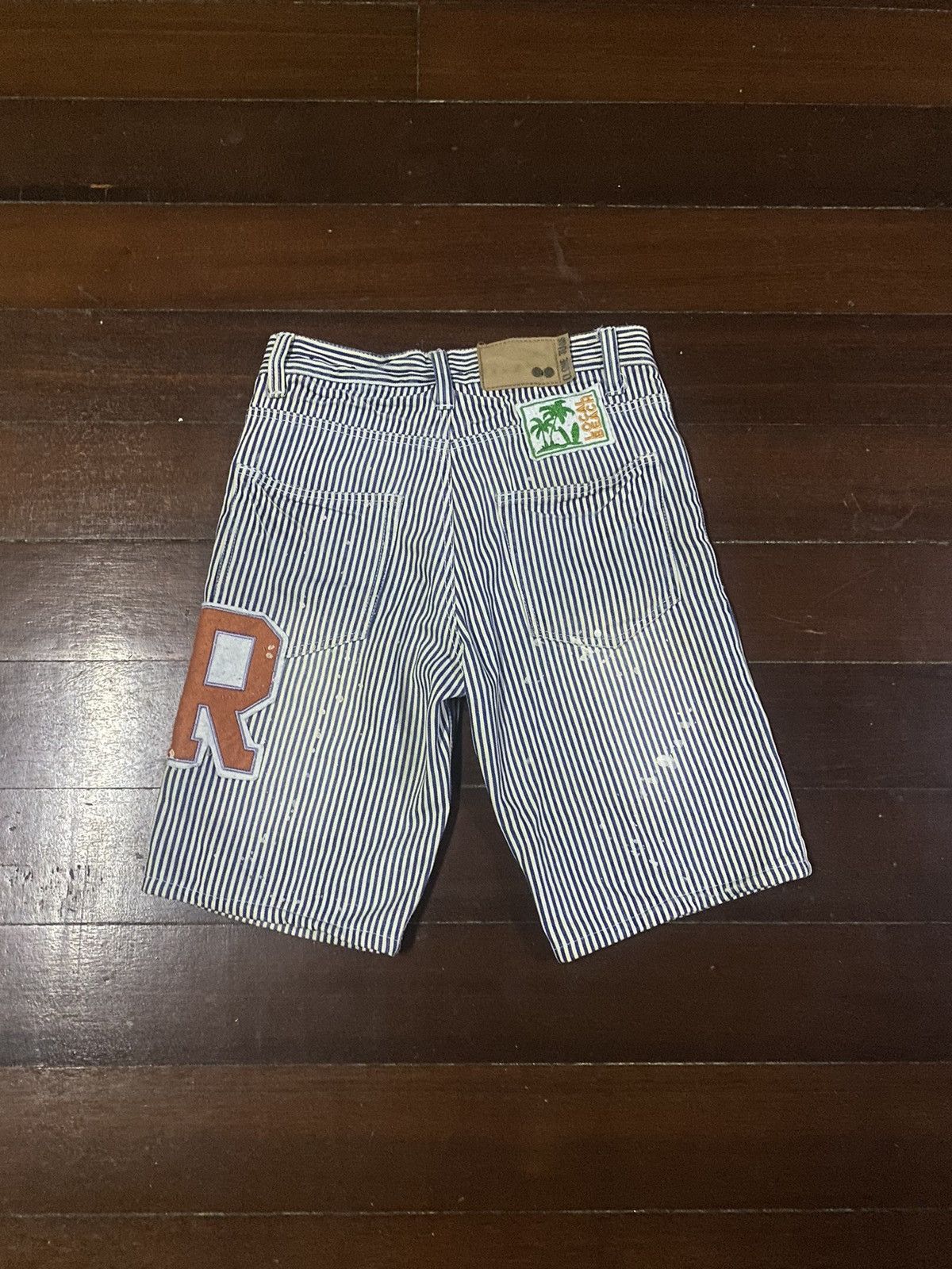If Six Was Nine × Japanese Brand HICKORY STRIPED SHORT embroided patchwork Size US 31 - 7 Thumbnail