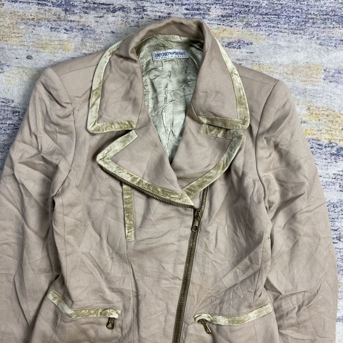 Emporio Armani Vintage Emporio Armani asymmetrical bikers jacket Size M / US 6-8 / IT 42-44 - 4 Thumbnail
