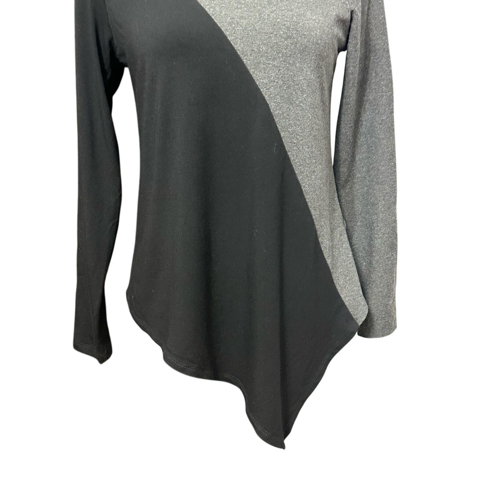 Other Karen Kane Long Sleeve Asymmetric Color Block Gray Black XSP Size XS / US 0-2 / IT 36-38 - 4 Thumbnail