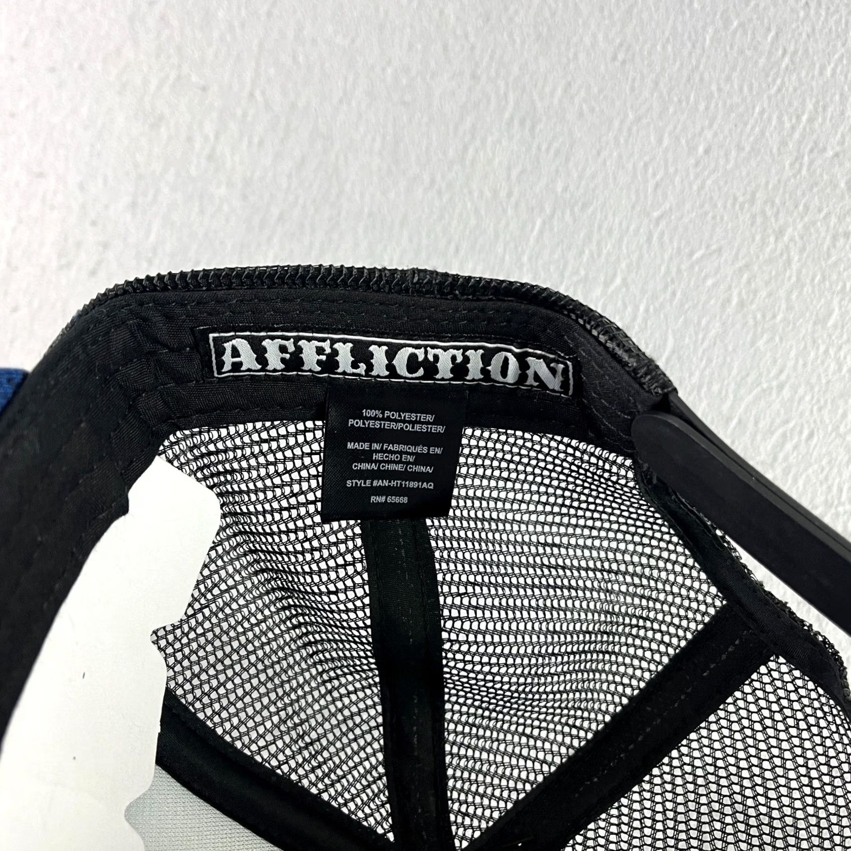 Affliction Affliction Hat Cap Blue Black Trucker Adjustable Snapback Embroidered Adult NEW Men One Size Polyester Size ONE SIZE - 6 Thumbnail
