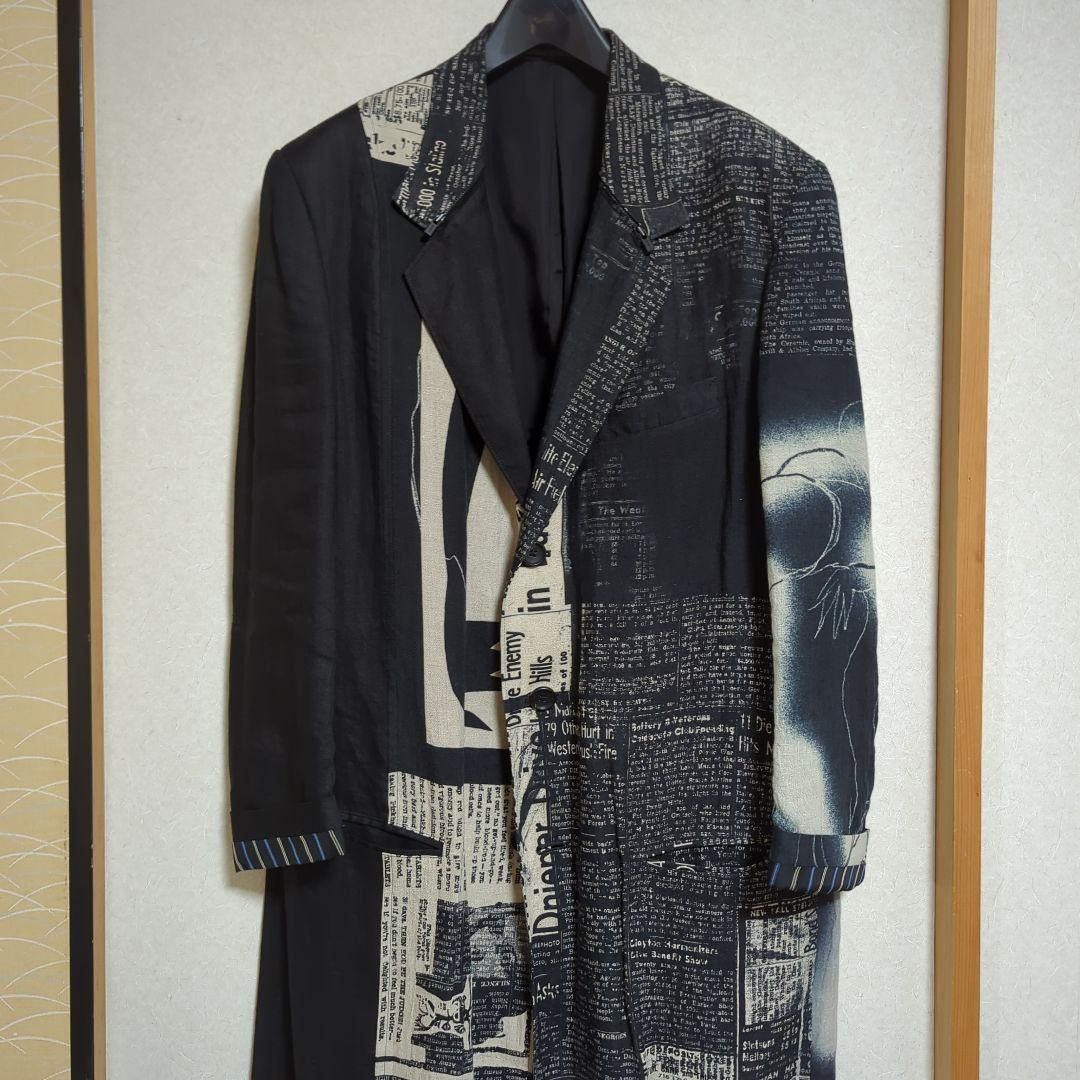 Yohji Yamamoto POUR HOMME 22ss newspaper long coat HG-J13-827 Size US M / EU 48-50 / 2 - 2 Thumbnail