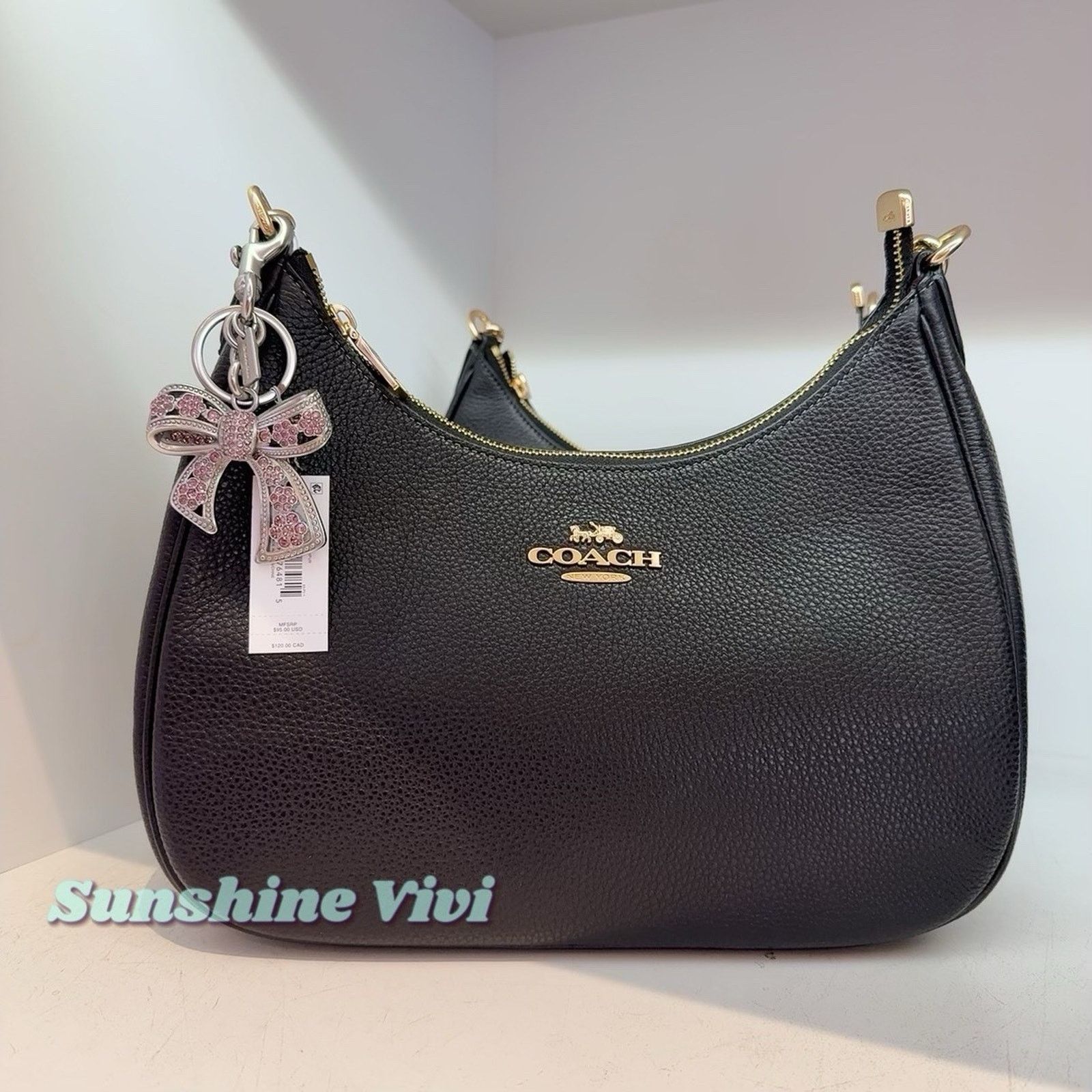 Coach NWT Bundle Coach Bow Bag Charm CAX72 & CV935 Teri Hobo Bag Size ONE SIZE - 1 Thumbnail