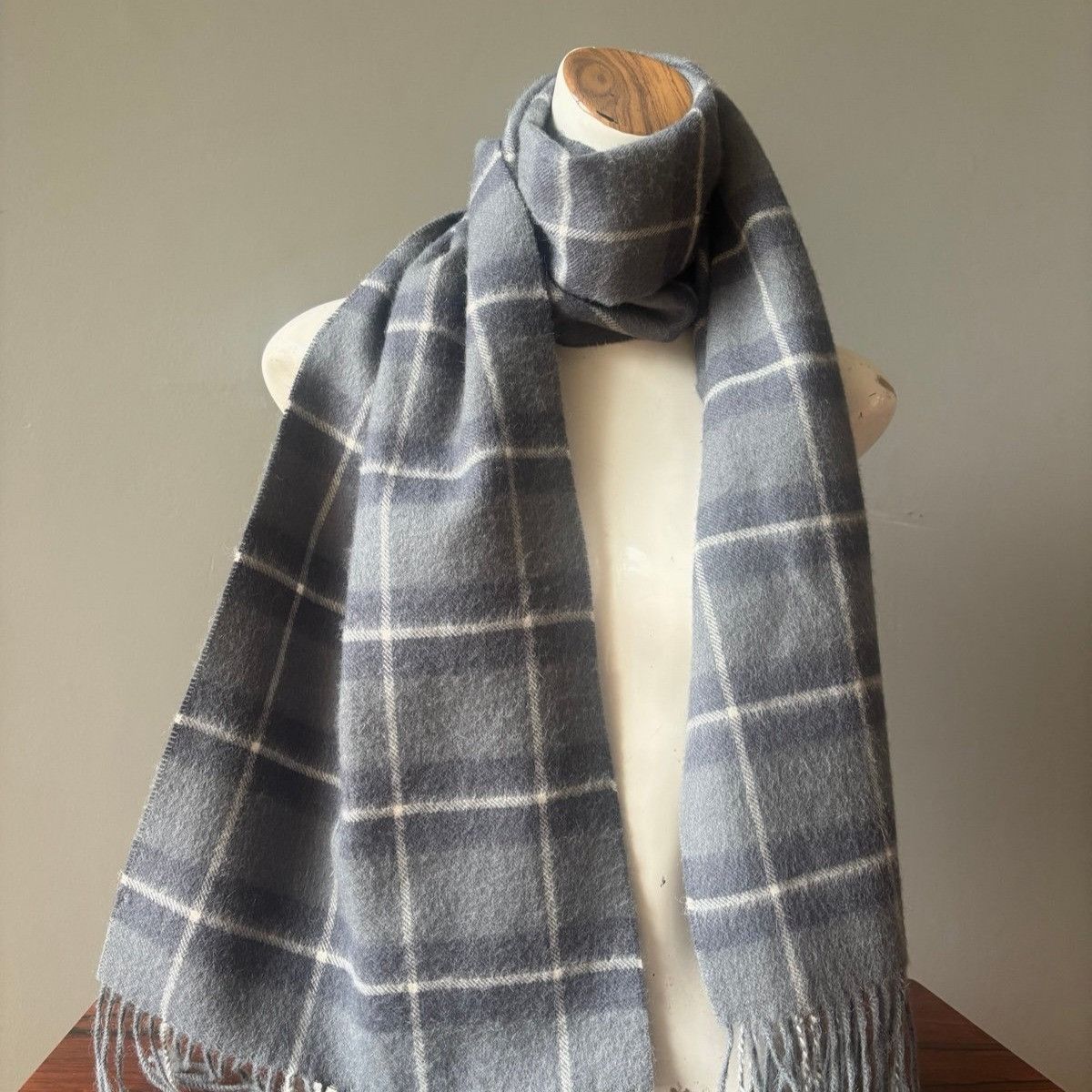 La Martina La Martina Argentina Polo Tradition Gray Plaid Scarf Luxurio Size ONE SIZE - 5 Thumbnail