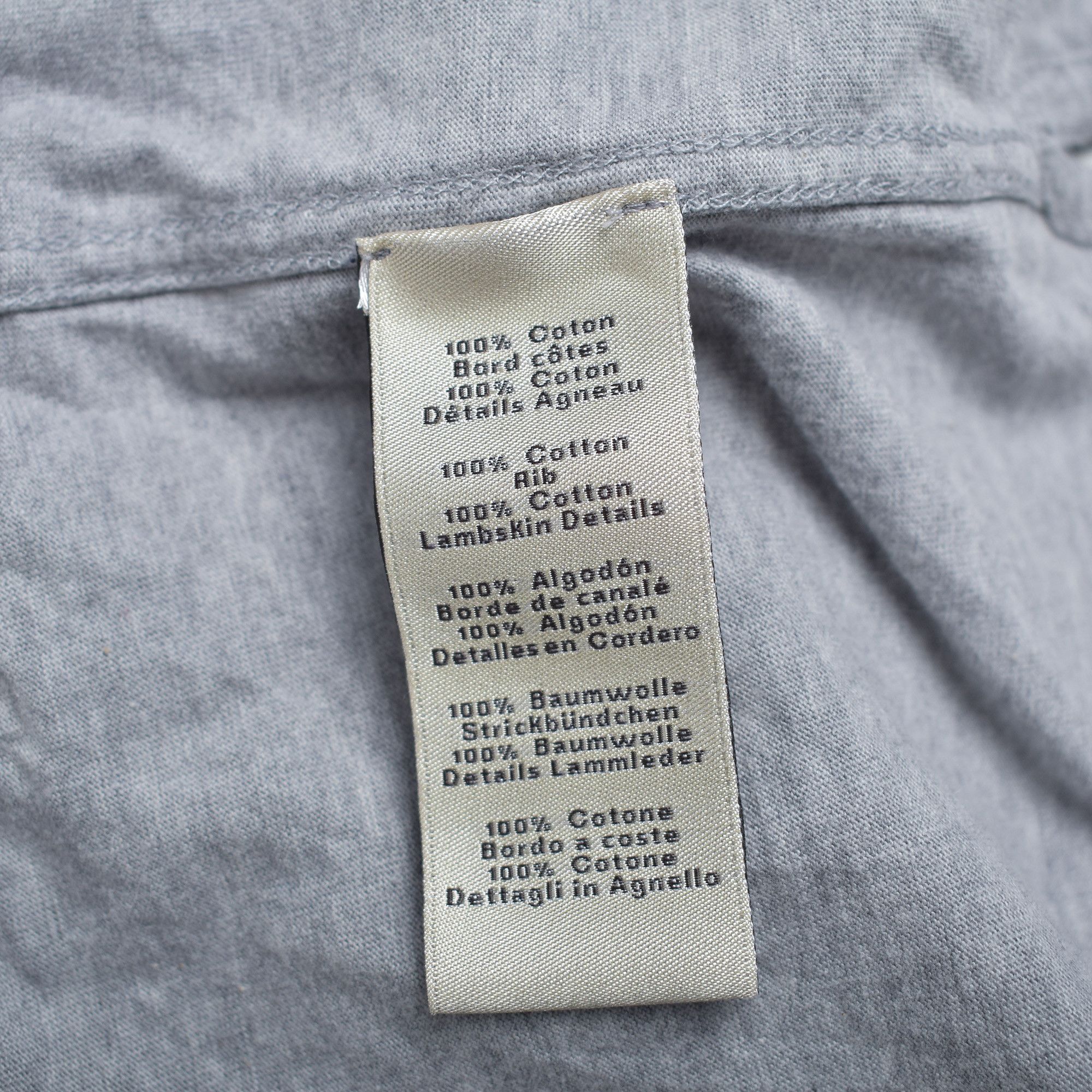 Hermes HERMÈS Leather-patch crew-neck T-shirt Gray LIKE NEW Size US XL / EU 56 / 4 - 5 Thumbnail