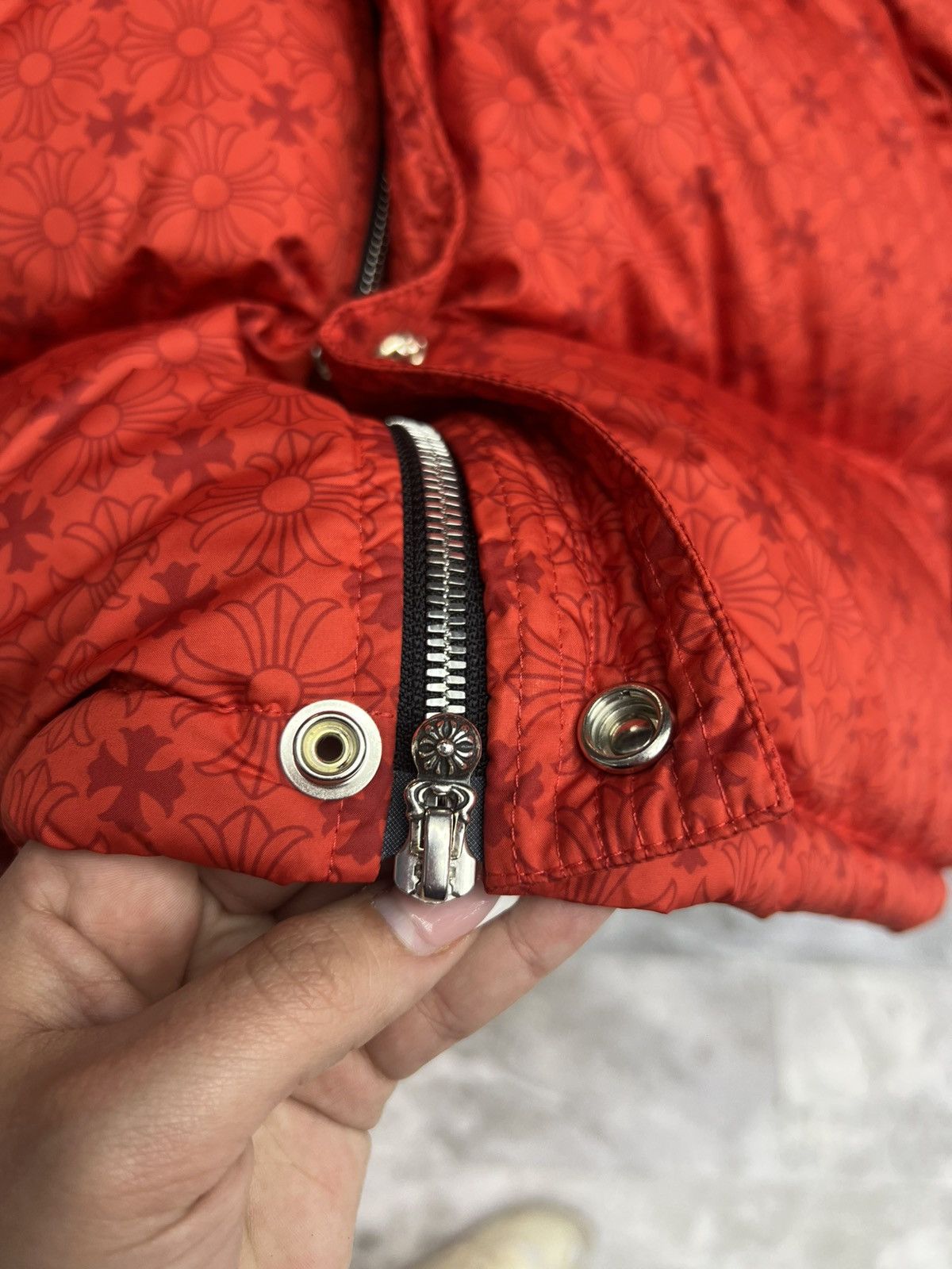 Chrome Hearts Chrome Hearts Red Monogram Cross Pattern Puffer Down Jacket Size US XL / EU 56 / 4 - 12 Thumbnail