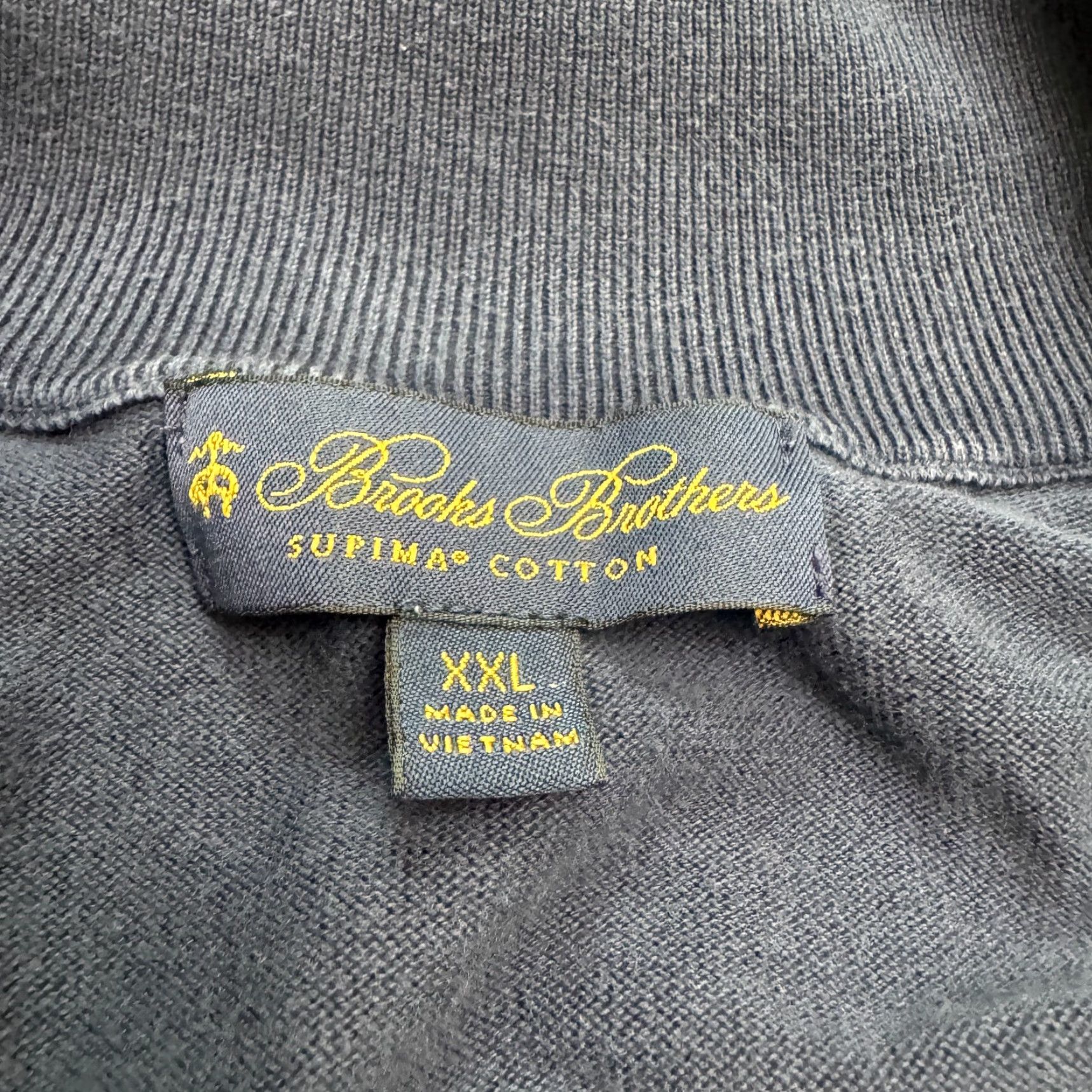 Brooks Brothers Brooks Brothers 1/2 Zip Pullover Sweatshirt Mens XXL Navy Blue Mock Neck Casual Knit Cotton Regular Long Sleeve Size US XXL / EU 58 / 5 - 6 Thumbnail