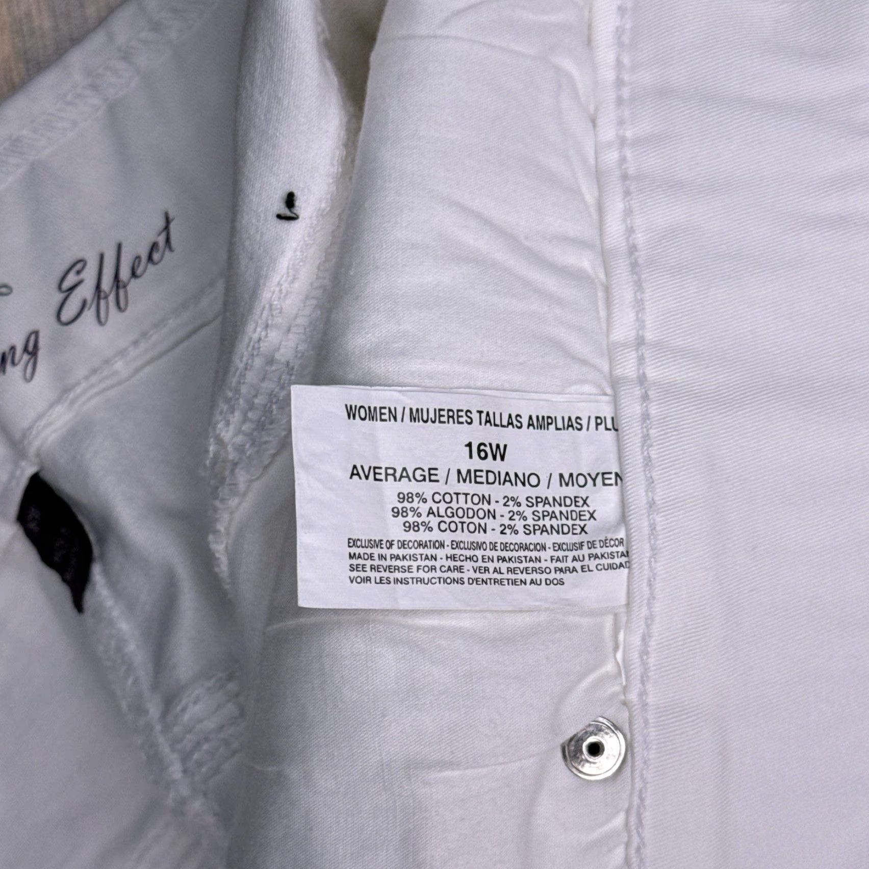 Gloria Vanderbilt Gloria Vanderbilt Pants 16W White Denim Straight Pull On High Rise Chino Stretch Womens Plus Regular Mid Rise 30in Inseam Trousers Size 38" / US 16 / IT 52 - 7 Thumbnail
