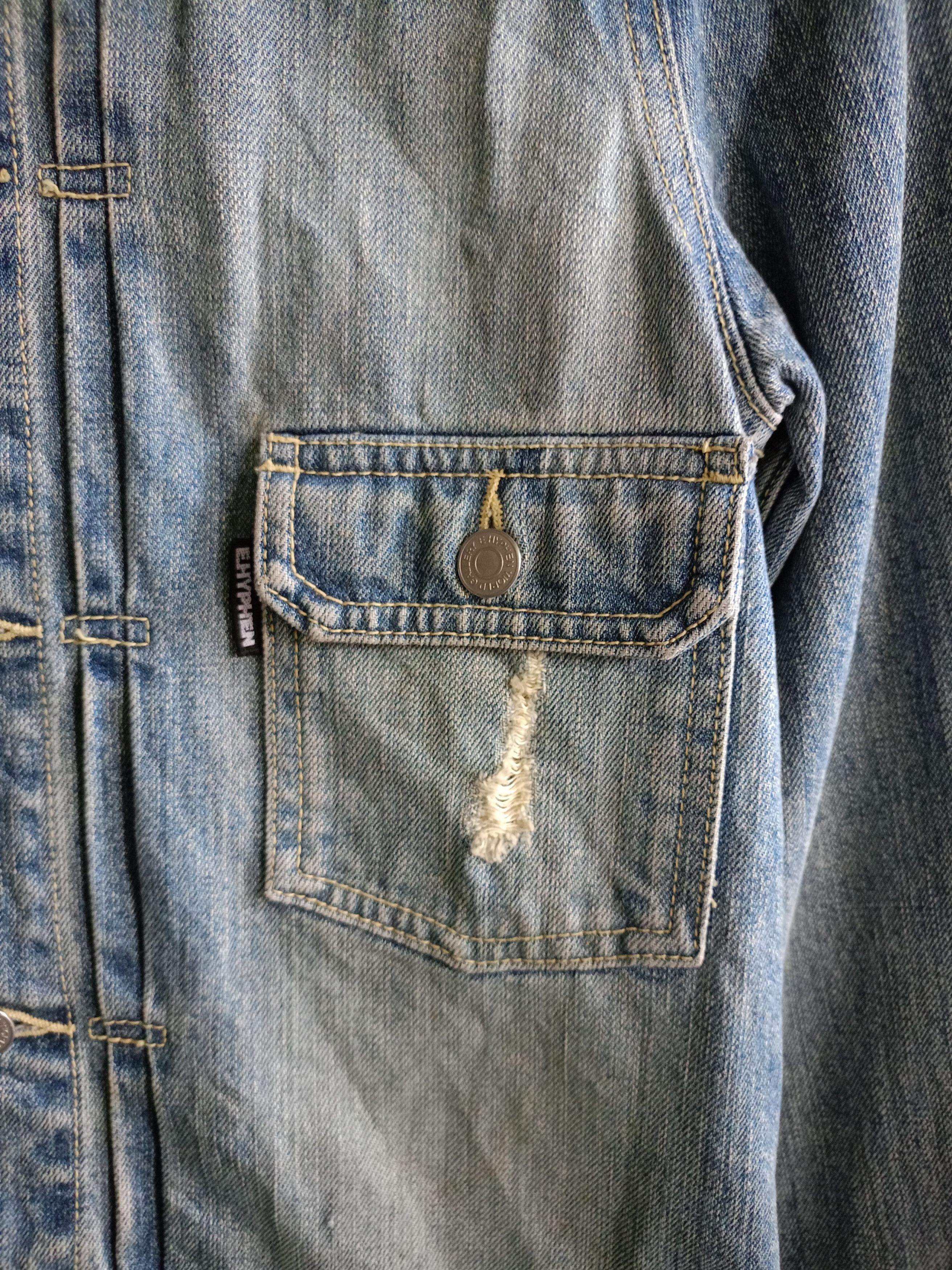 Japanese Brand E Hyphen World Gallery Distressed Denim Jacket Size US S / EU 44-46 / 1 - 3 Thumbnail