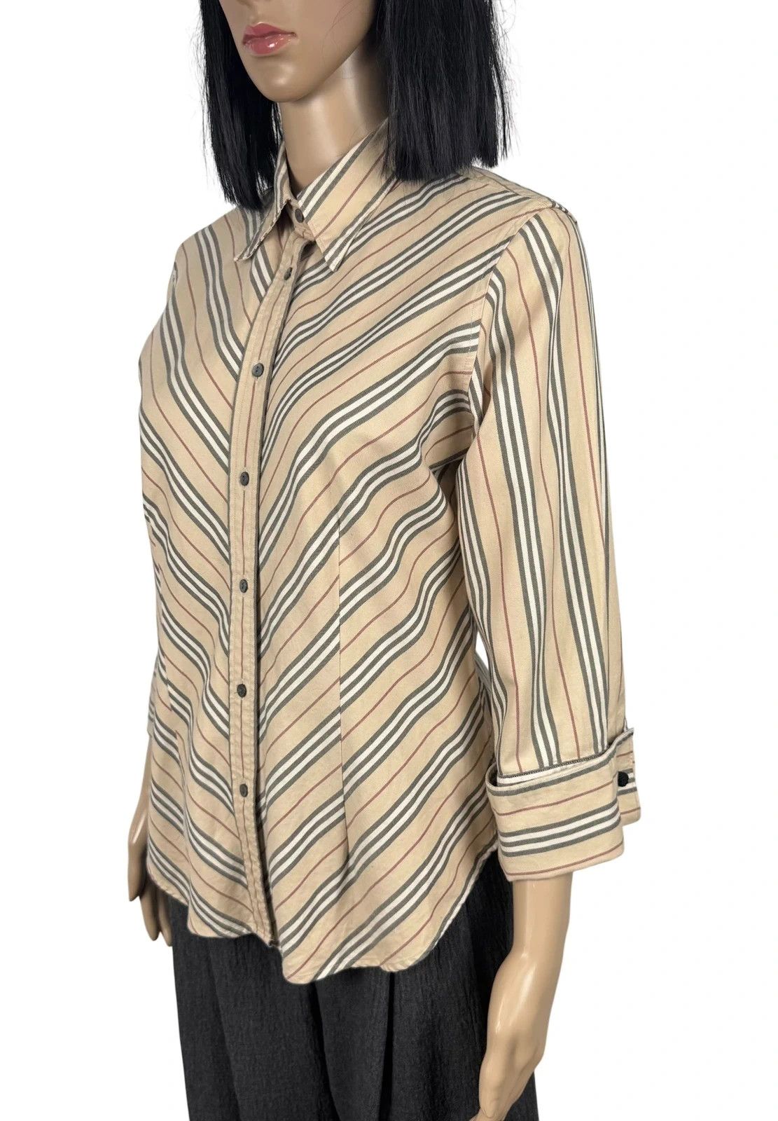 Burberry Burberry London Striped Shirt 3/4 Sleeve Vintage size M Size M / US 6-8 / IT 42-44 - 5 Thumbnail