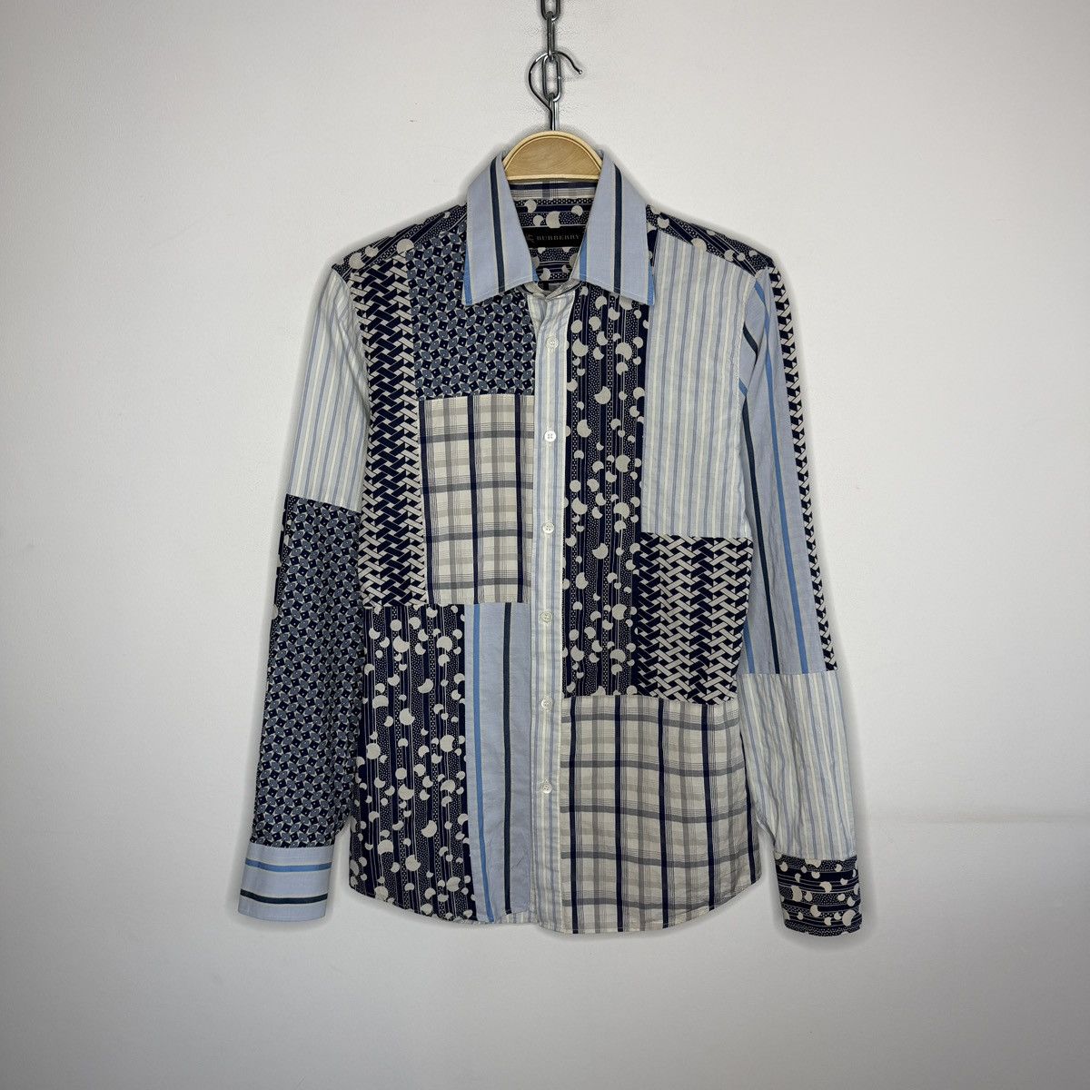 Burberry Burberry Runaway Patchowrk Button Up Shirt Blue Print Size US S / EU 44-46 / 1 - 1 Thumbnail