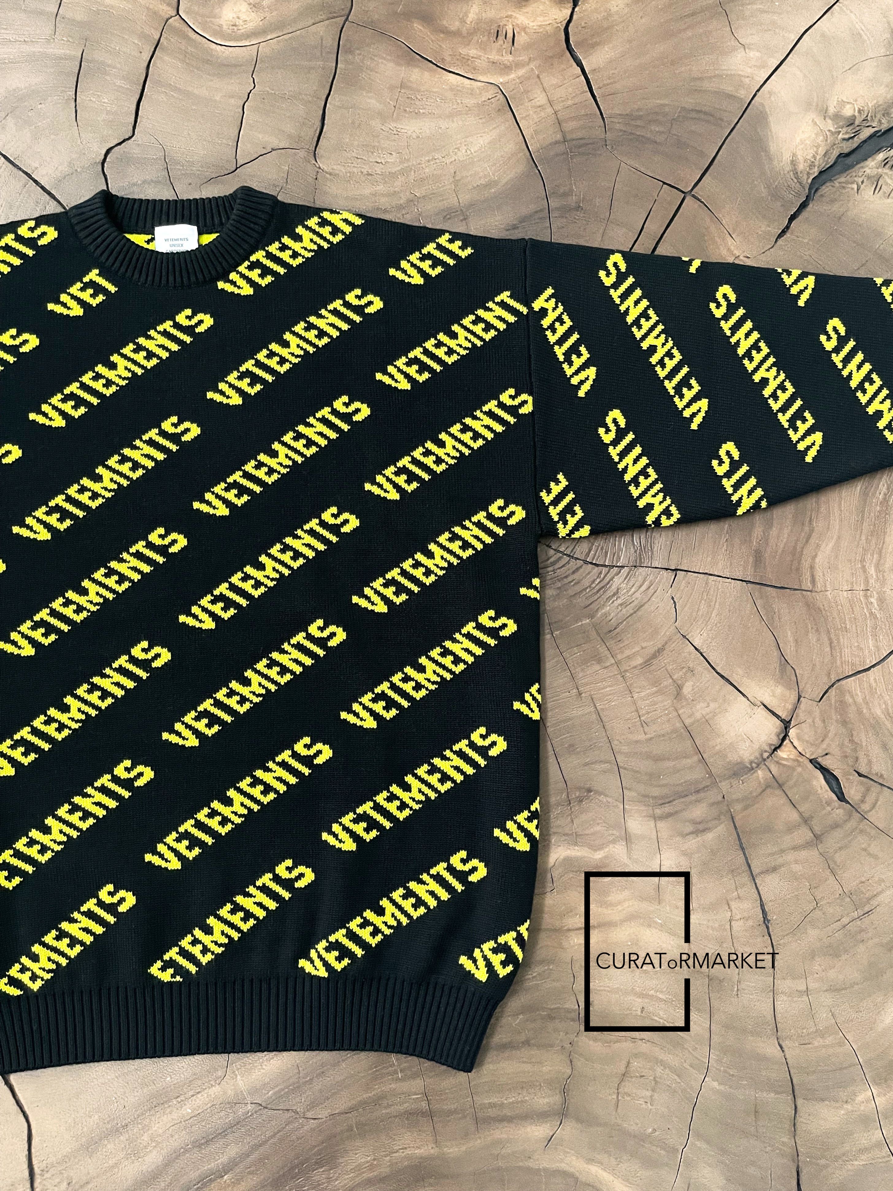 Vetements RARE Neon All Over Monogram Pattern Logo Knit Fine Wool FW22 Size US S / EU 44-46 / 1 - 13 Thumbnail