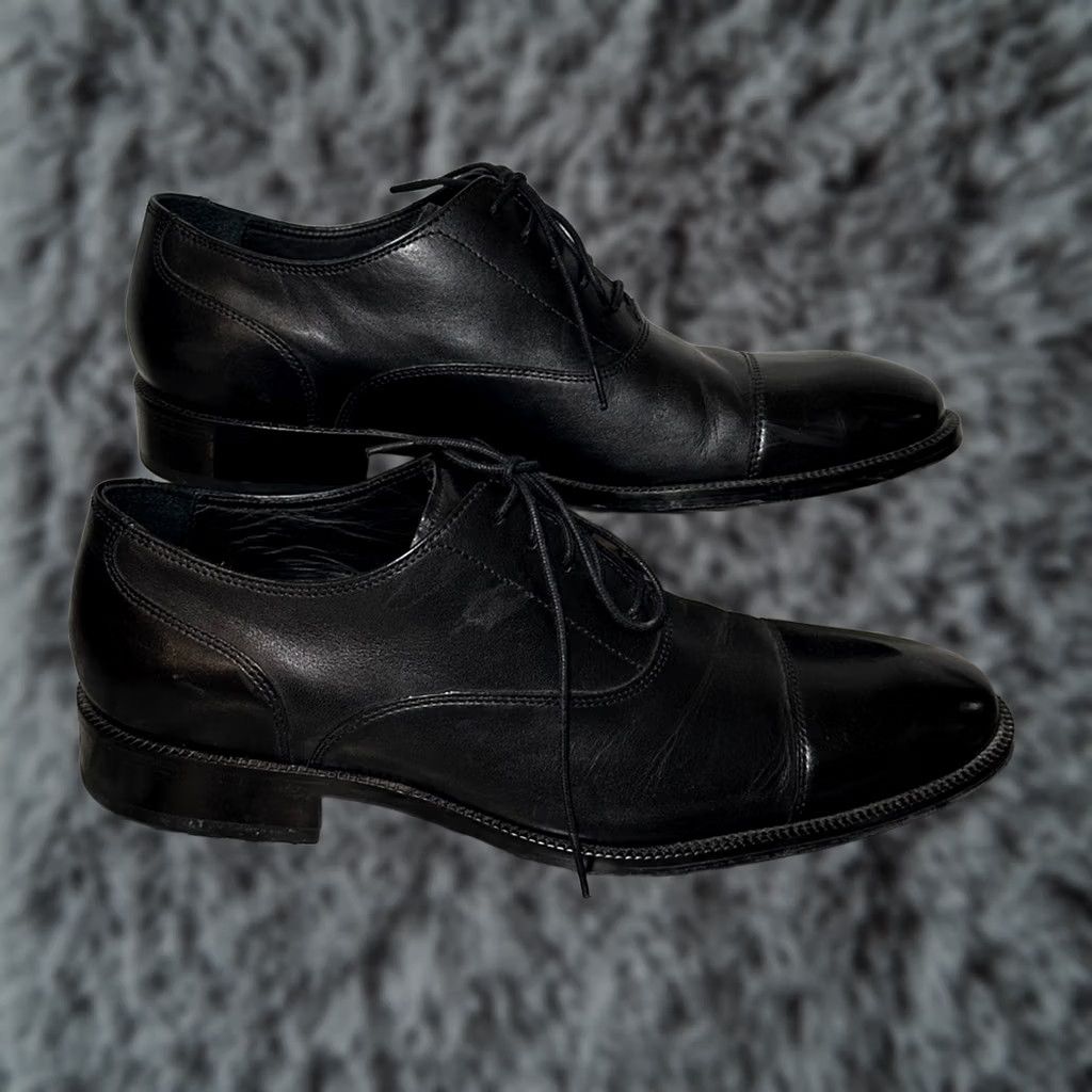 cole haan hawthorne men's leather dress shoes Cap Toe Oxford Shoe Mens 12 Black NA-09.22.25AM