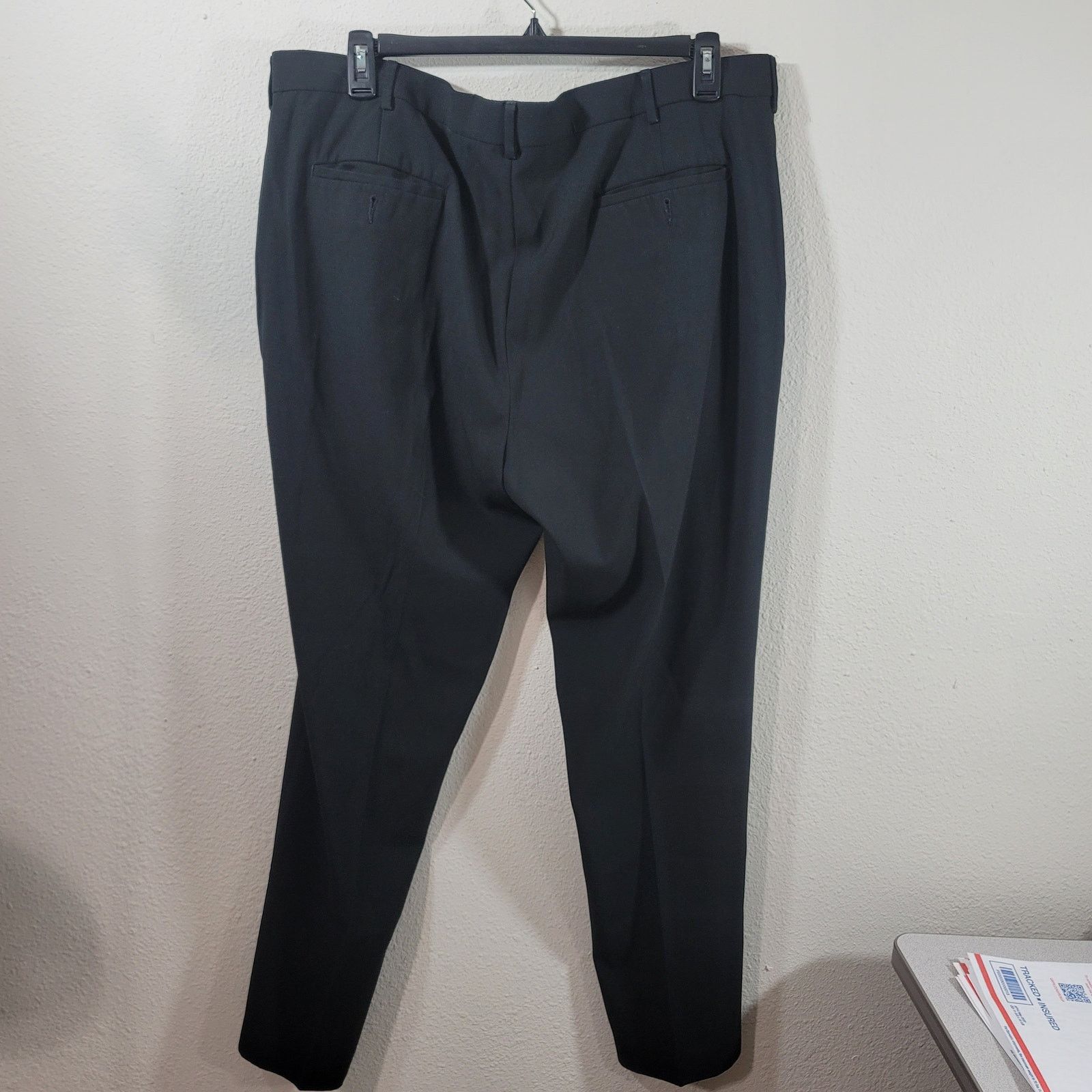 Perry Ellis Perry Ellis Portfolio Black Flat Front Dress Pants Size 42 Size US 42 / EU 58 - 2 Thumbnail