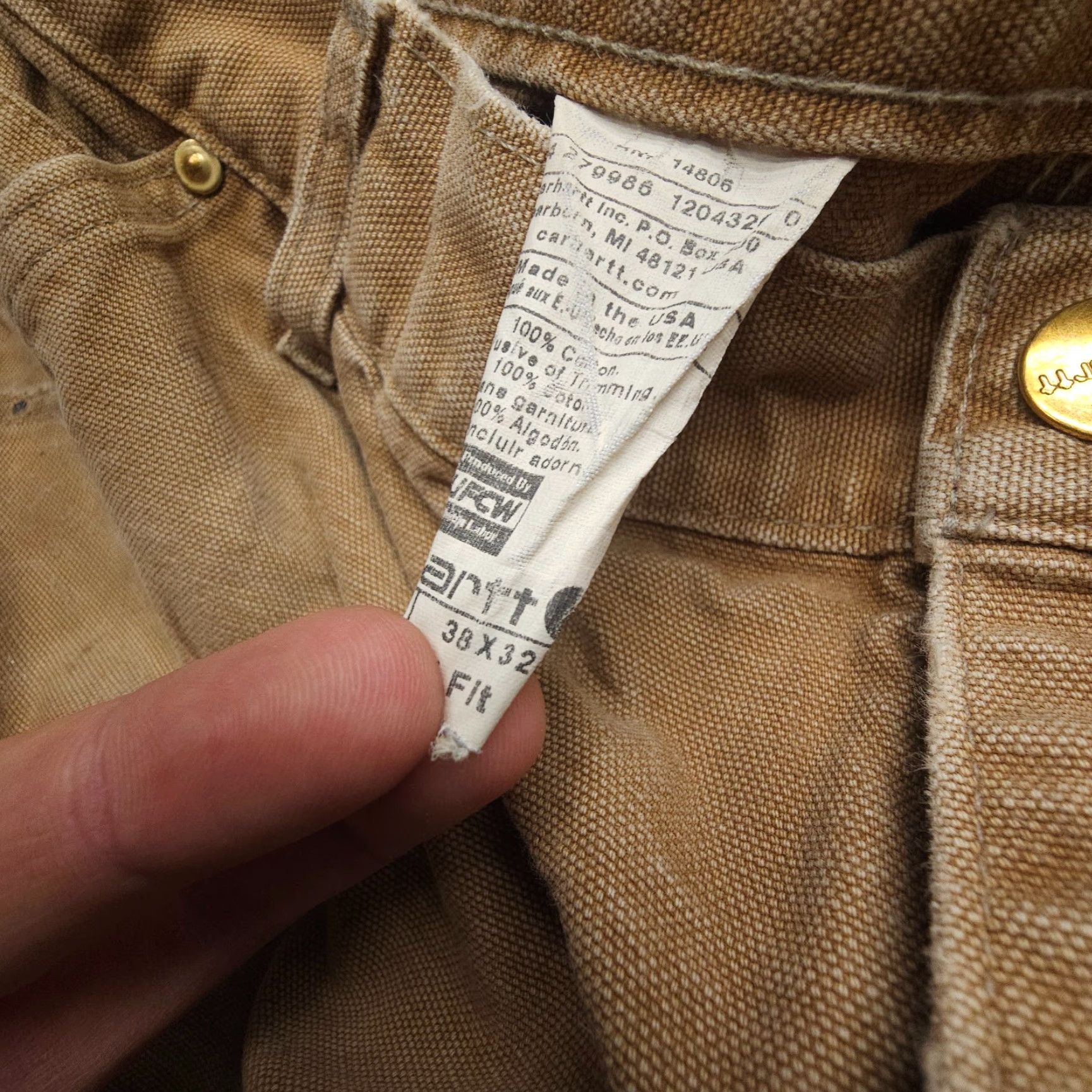 Carhartt VINTAGE Carhartt Pants Carhartt B01 BRN Canvas Carpenter 38x30 Regular Brown Mens Cotton 5-Pocket Workwear USA Size US 38 / EU 54 - 7 Thumbnail