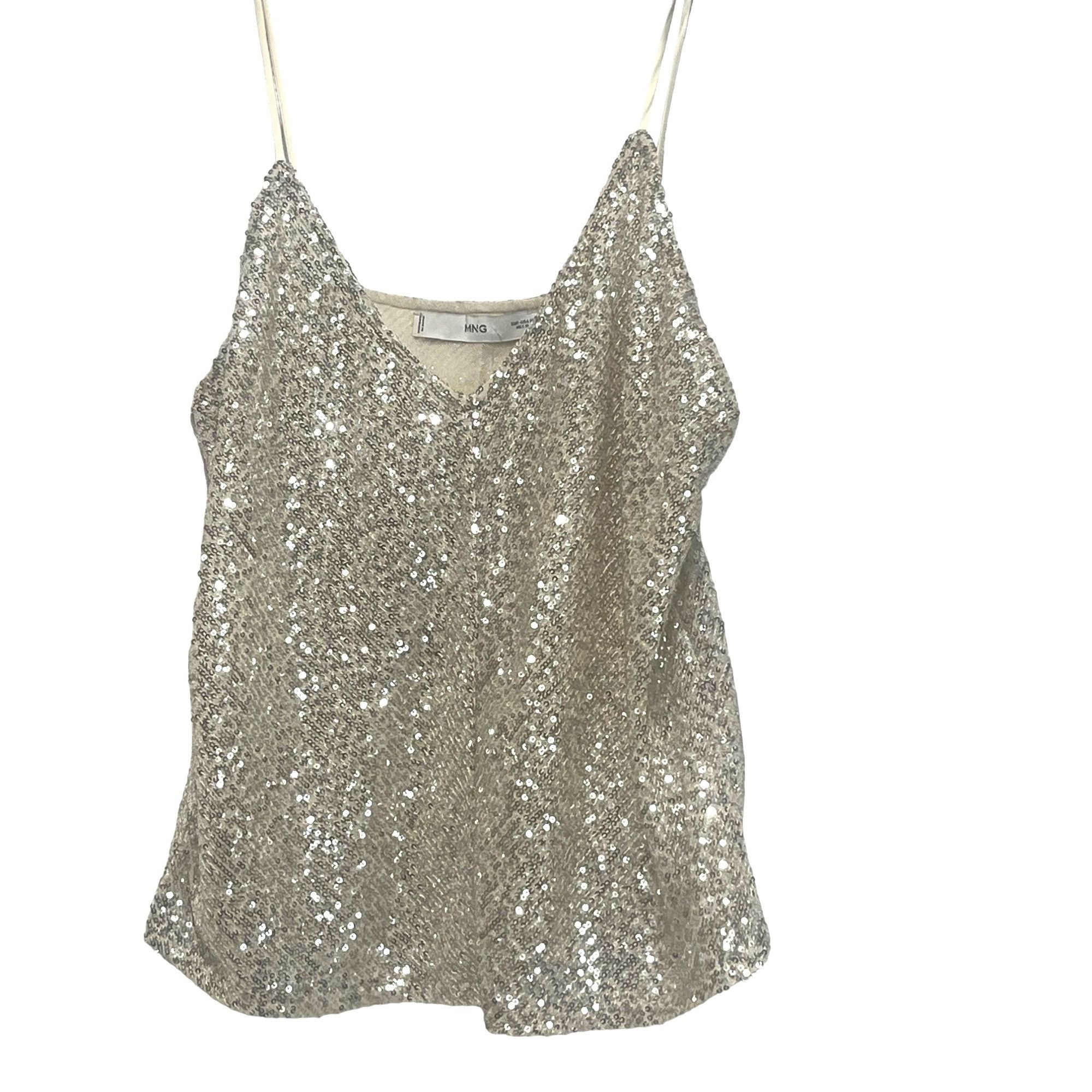 Mango Mango Xlenjuel Sequin Cami Top, Champagne, Sz. M Size M / US 6-8 / IT 42-44 - 9 Thumbnail