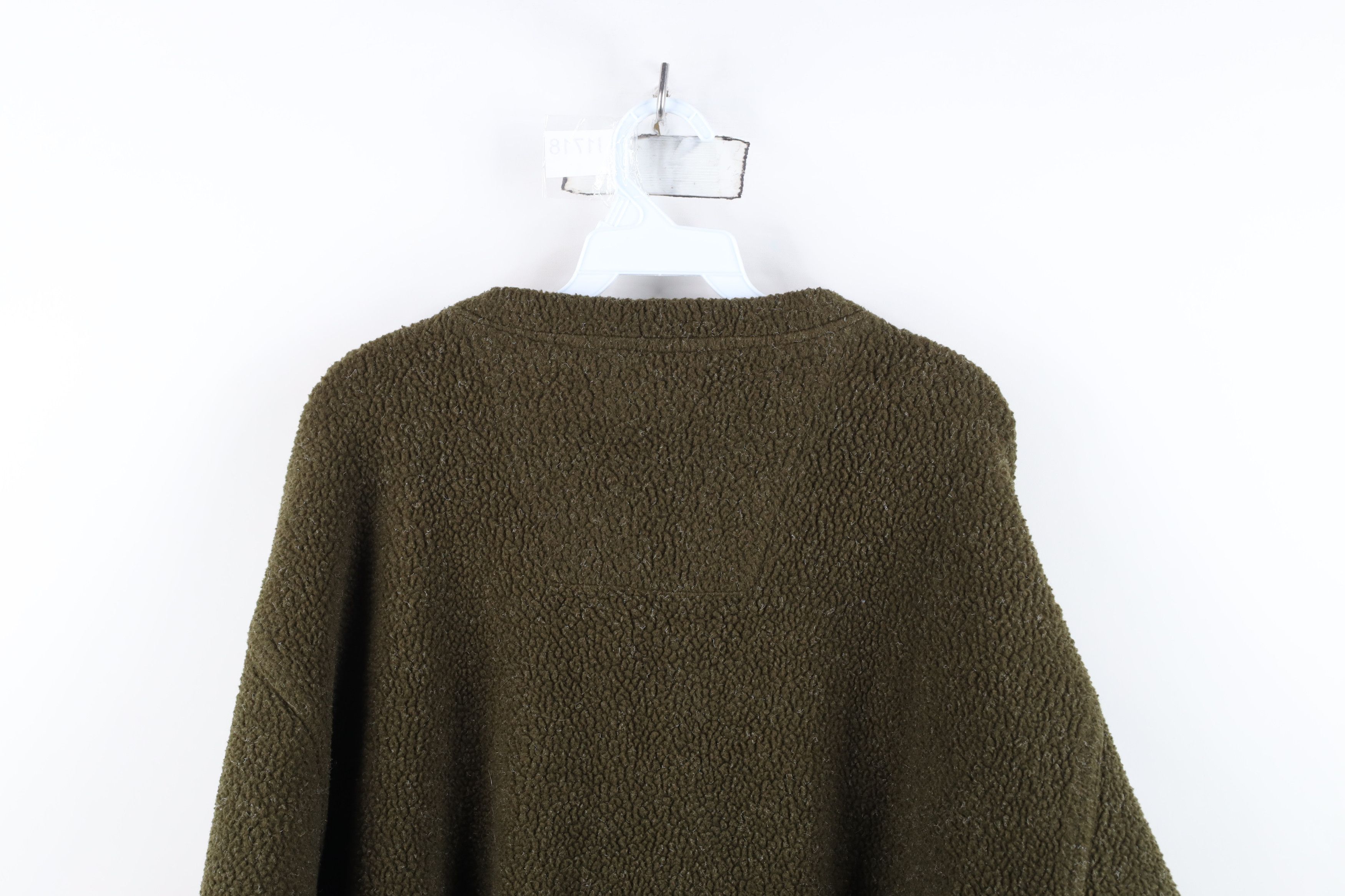 Vintage Vintage 90s Streetwear Baggy Deep Pile Fleece Sweater Green Size US L / EU 52-54 / 3 - 8 Thumbnail