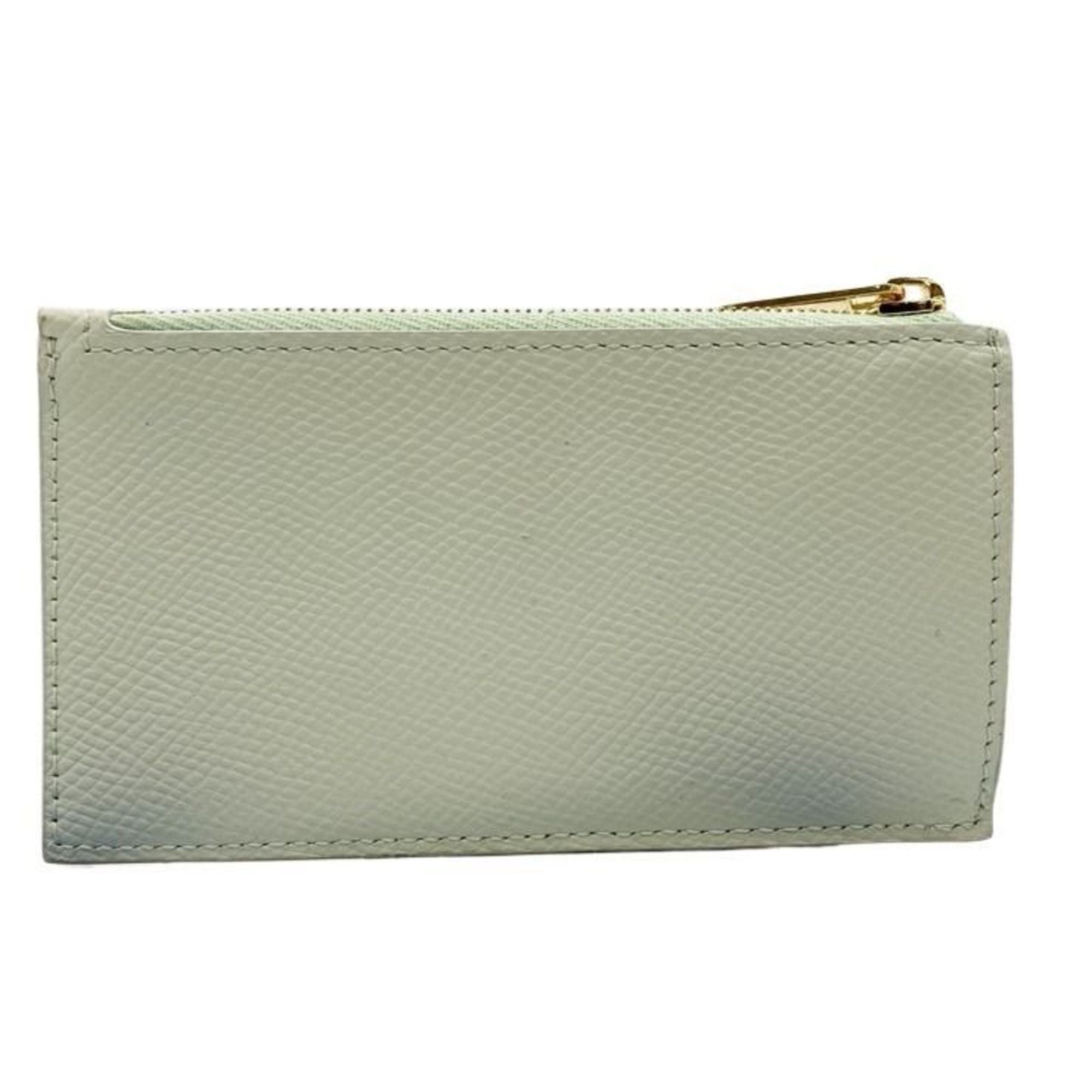 Celine CELINE Card Wallet/Coin Purse Fragment Case 10J89 Pastel Green Leather Women's Size ONE SIZE - 1 Thumbnail