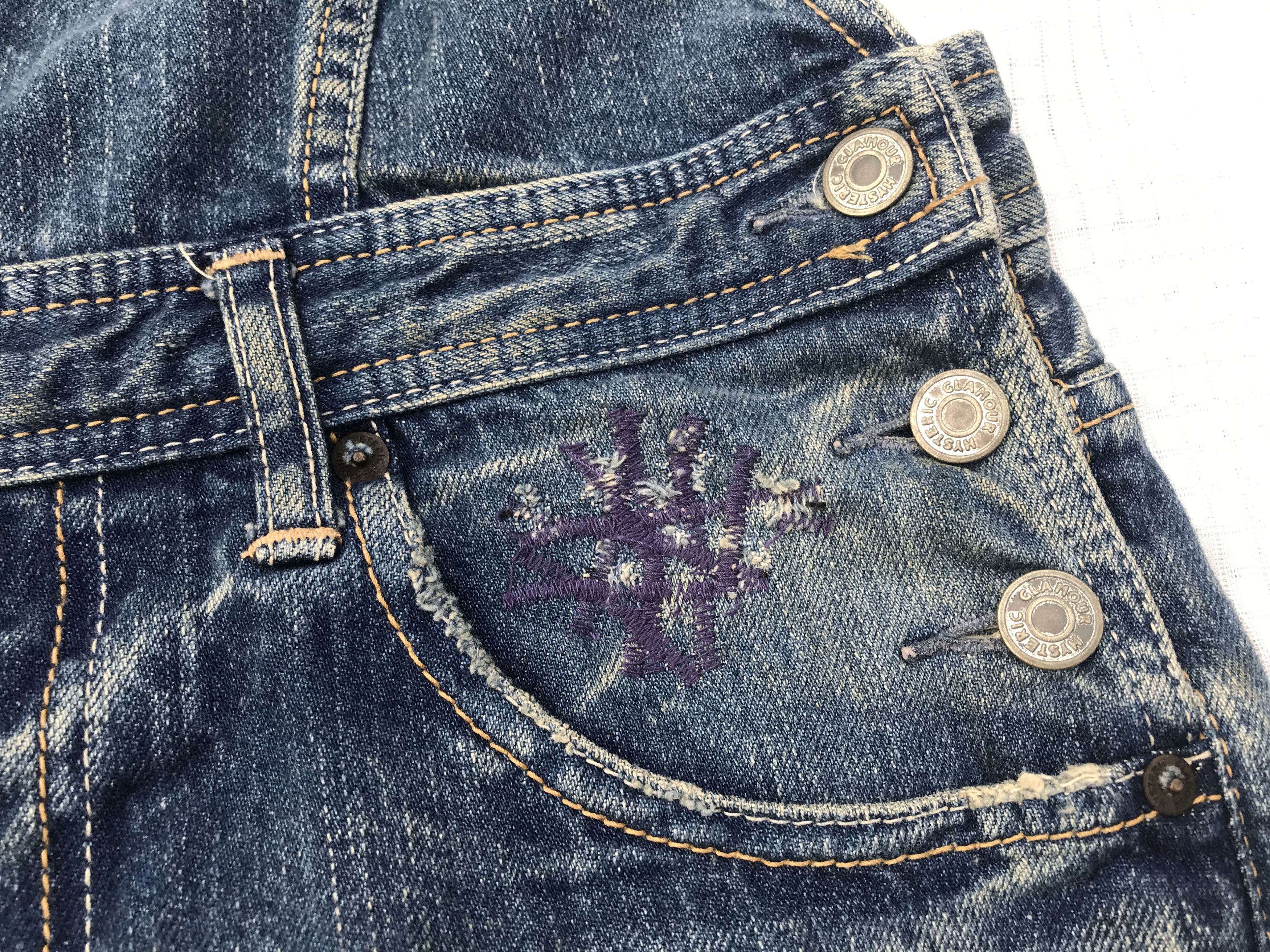 Hysteric Glamour × Japanese Brand (P83) Hysteric Glamour Denim Overall Bib Shorts Sz M Size 30" / US 8 / IT 44 - 11 Thumbnail