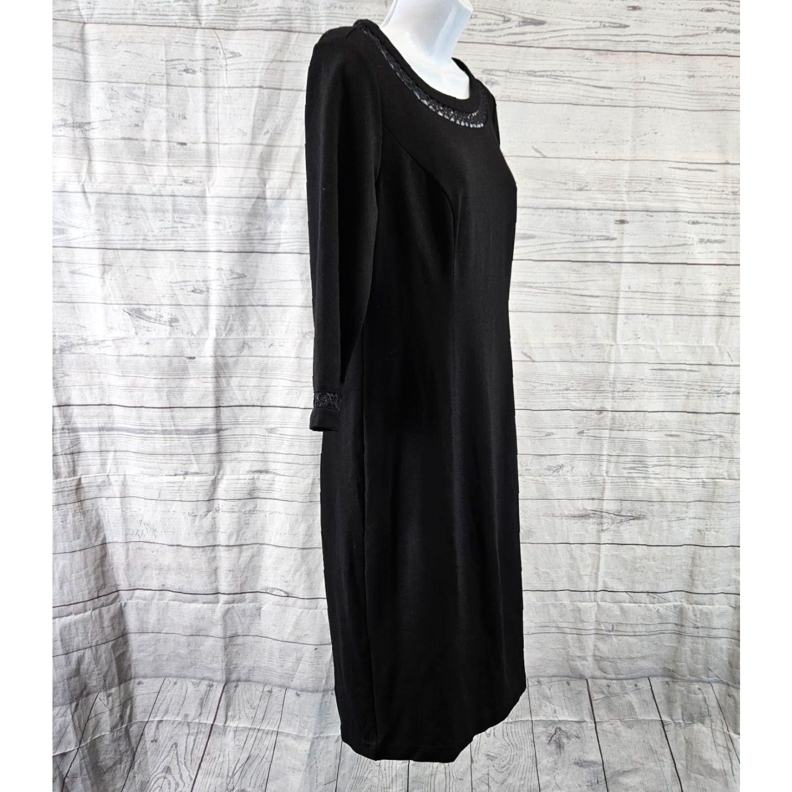Talbots Womens Ponte Knit Dress Sz 4 Solid Black 3/4 Sleeve -  sinaigenomichealth.com