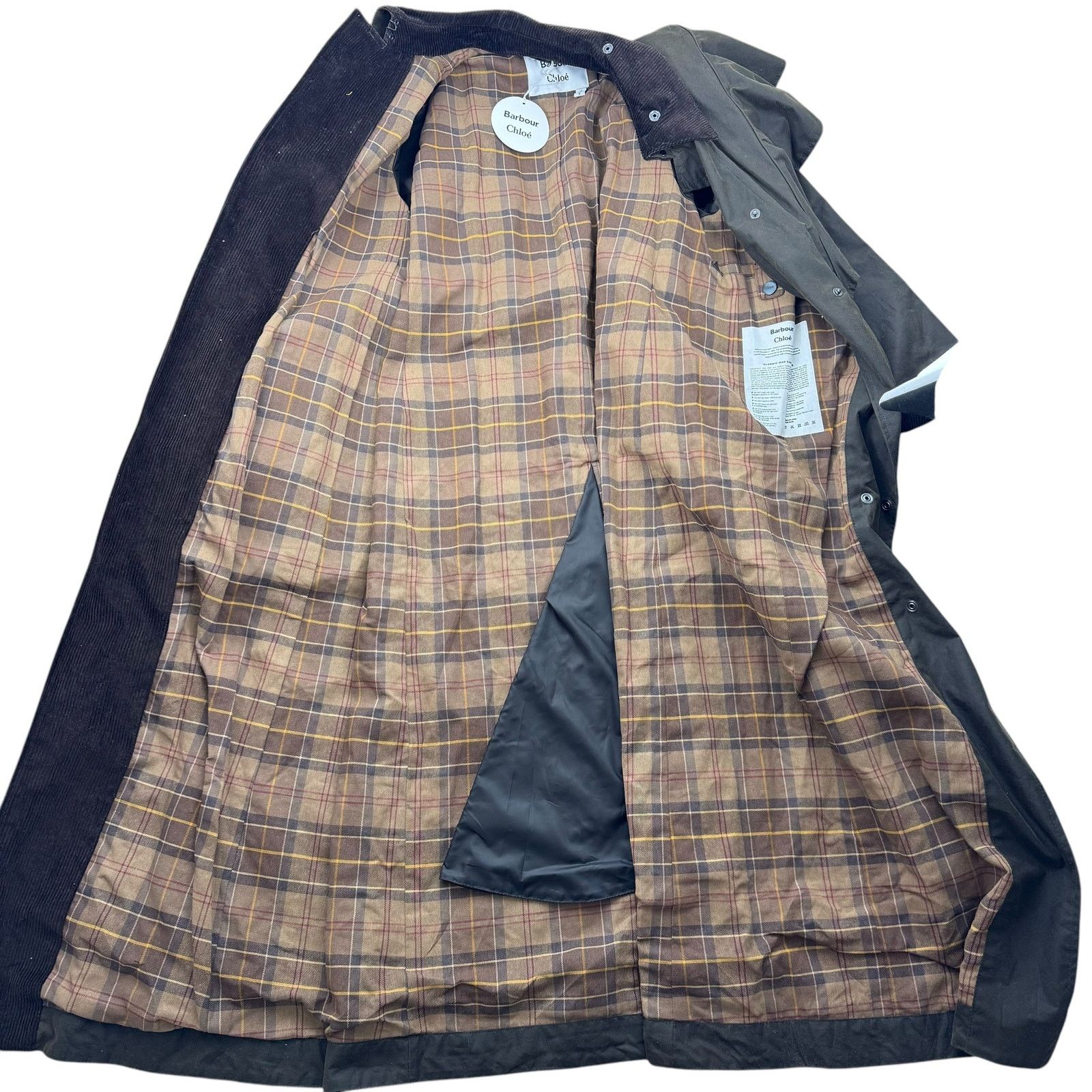 Chloe NEW Chloe X Barbour Dany Waxed Long Trench Coat Ruffles 12 Size XL / US 12-14 / IT 48-50 - 13 Thumbnail