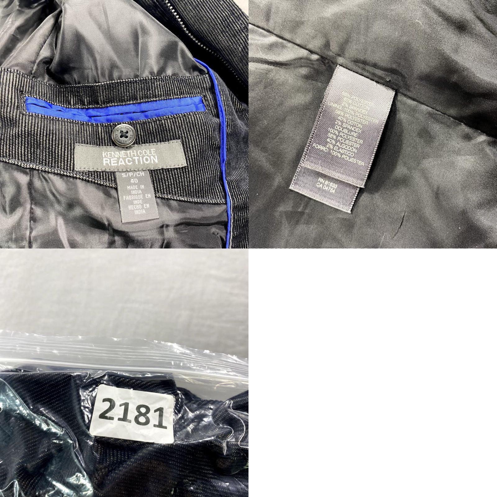 Kenneth Cole Kenneth Cole Reaction Mens Corduroy Sport Coat Jacket Black 40 Chest Small Zipper 2-Button Single-Breasted Coat & Suit Jacket Size 36R - 9 Thumbnail