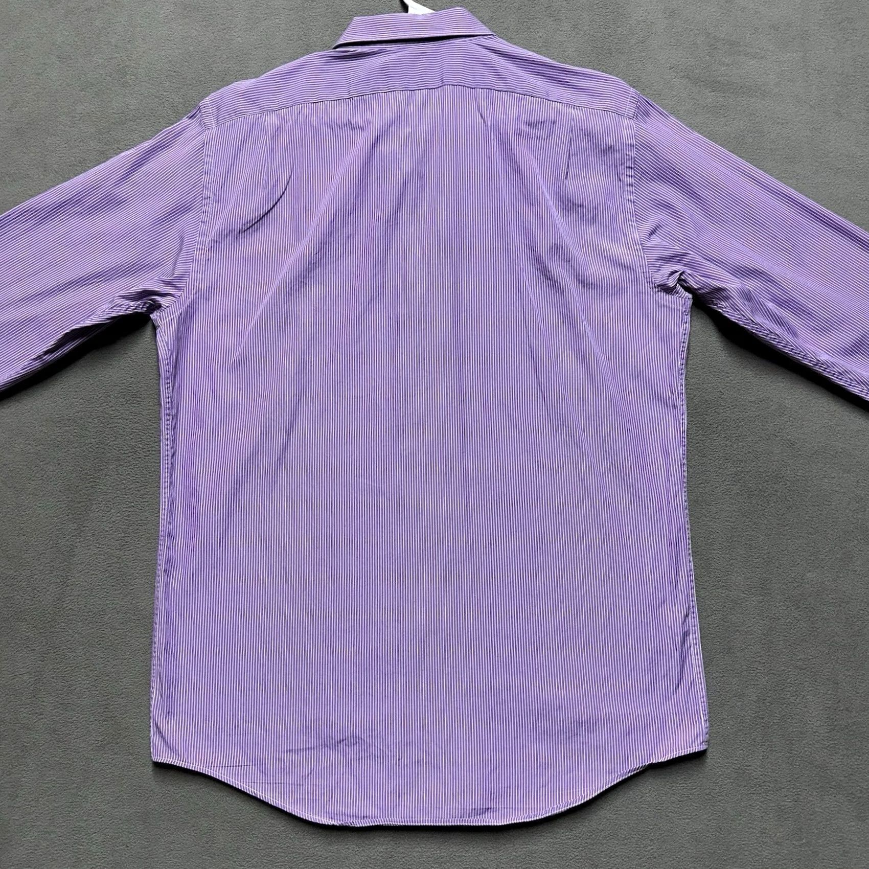 Ralph Lauren Ralph Lauren Black Label Dress Shirt Mens 16 Purple Striped Button Up Italy EUC Shirt Long Sleeve (Barrel Cuff) 100% Cotton Size 42R - 2 Thumbnail