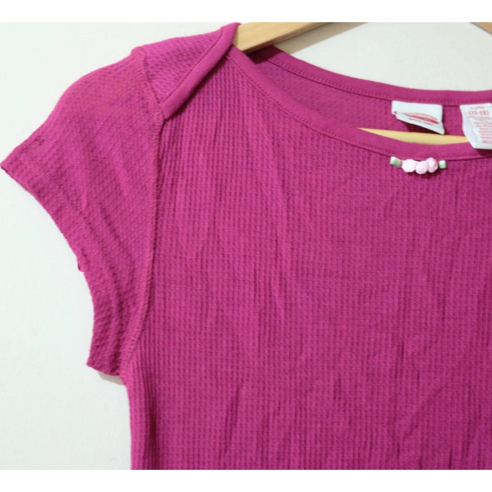 Vintage Nwot! CRB Waffle Knit Top Purple Lightweight Juniors L #H6-44 Shirt Women Preschool? Size L / US 10 / IT 46 - 2 Thumbnail