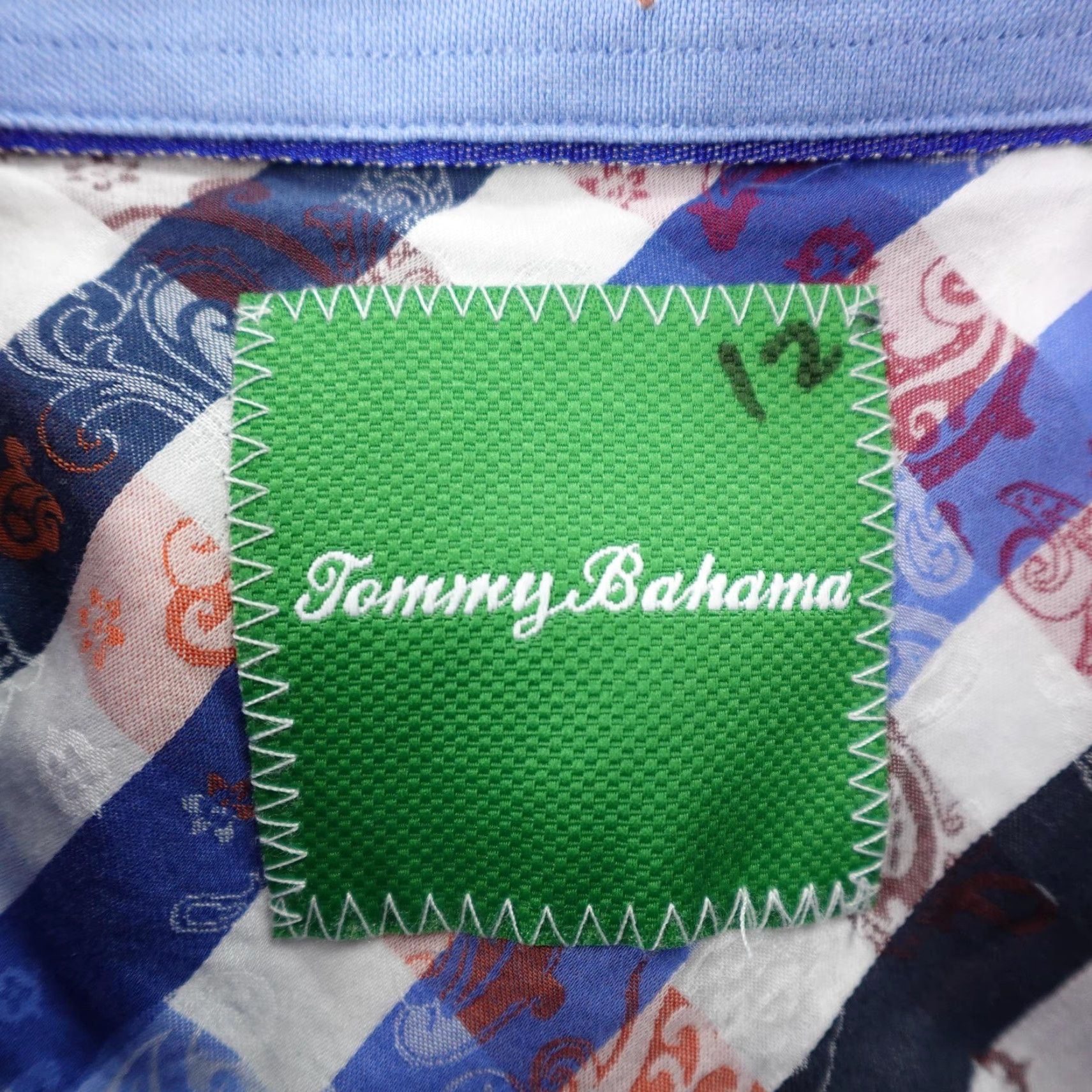Tommy Bahama Tommy Bahama Shirt Mens 2XL Blue Orange White Gingham Plaid Paisley Button Up Size US XXL / EU 58 / 5 - 7 Thumbnail