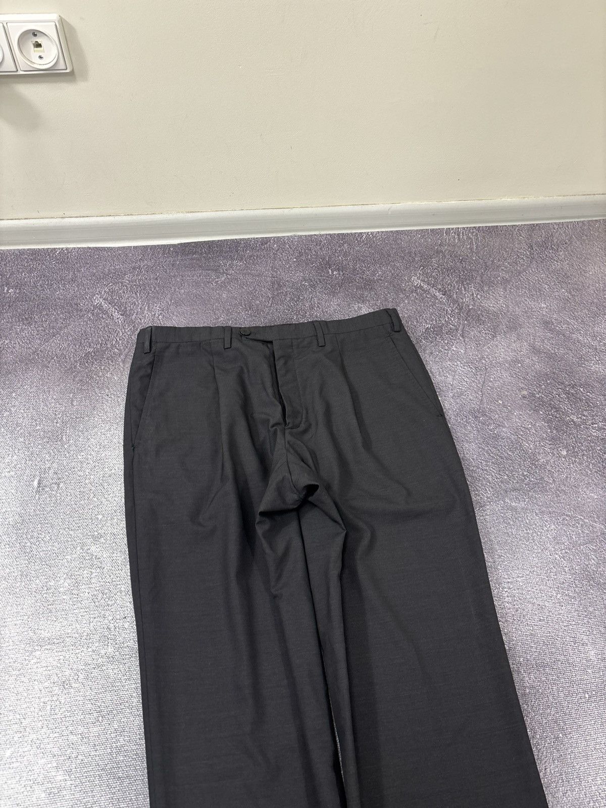 Kiton Kiton Napoli Vintage Dark Gray Flat Front Wool Dress Pants Size US 38 / EU 54 - 4 Thumbnail