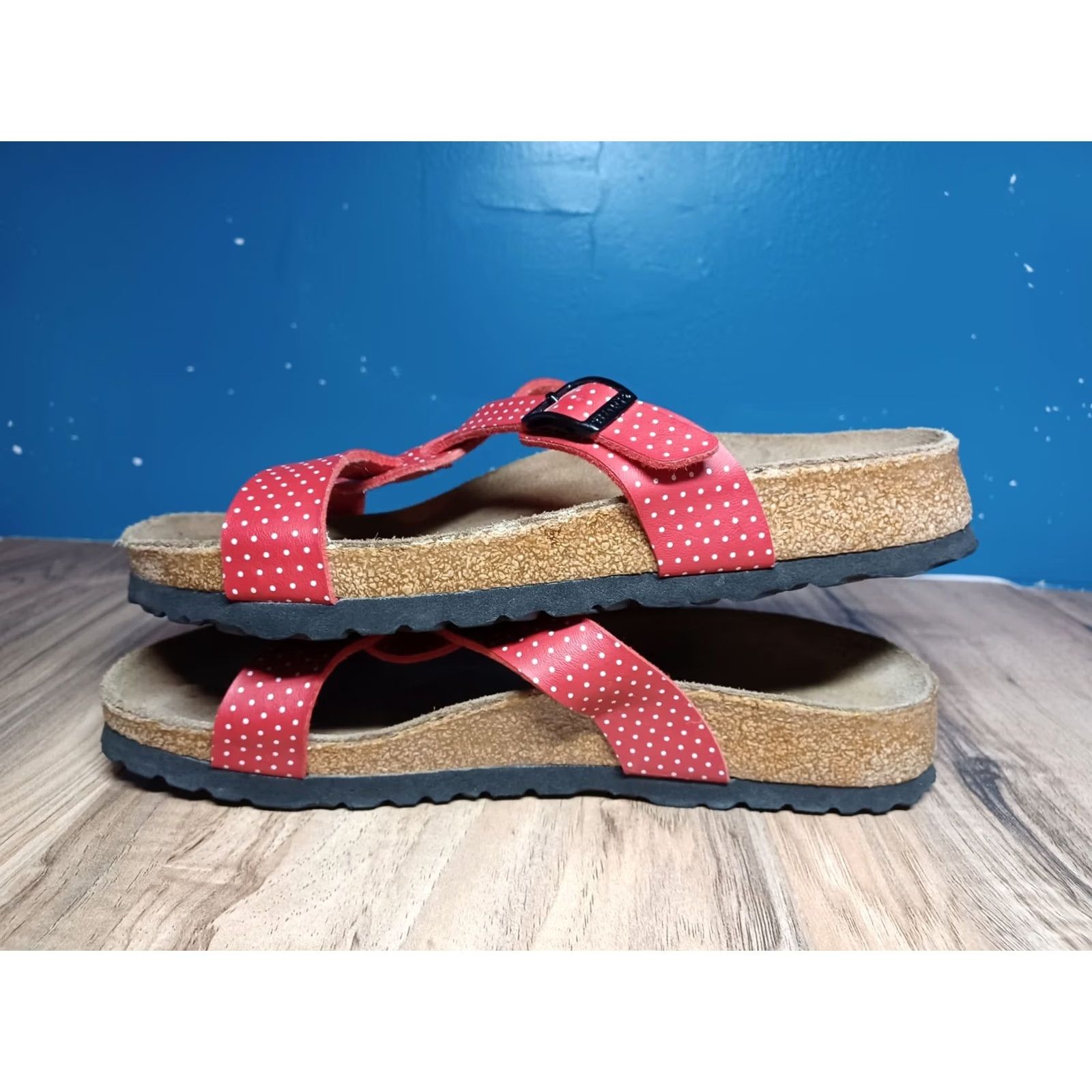 Birkenstock Birkenstock Sylt Red Polka Dot Sandals Womens US 6.5 EU 240 Size US 7 / IT 37 - 3 Thumbnail