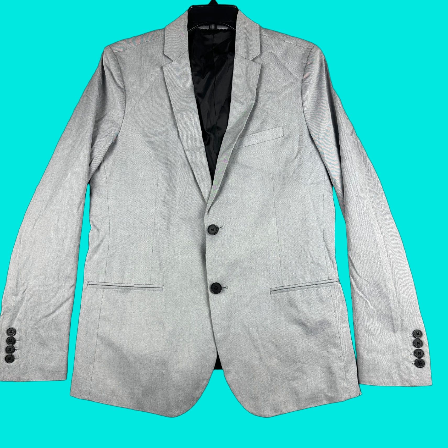 Kenneth Cole Suit Jacket Mens S Gray Cotton Two Button Blazer Sport Coat NWT