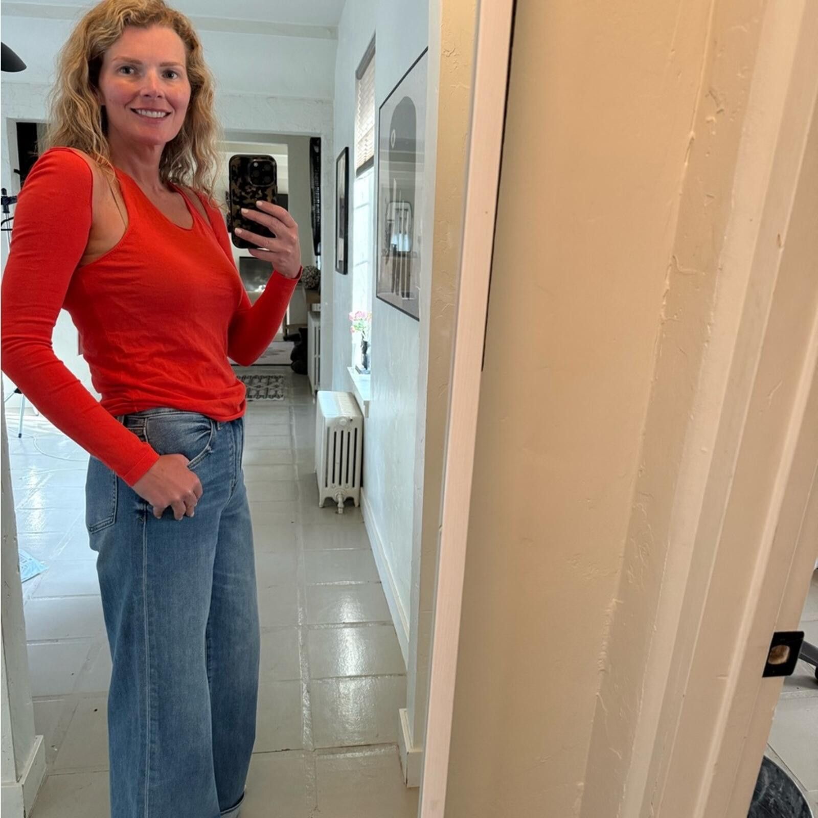 Helmut Lang NWT $445 Helmut Lang Orange Long Sleeve Top, Size M Size M / US 6-8 / IT 42-44 - 3 Thumbnail