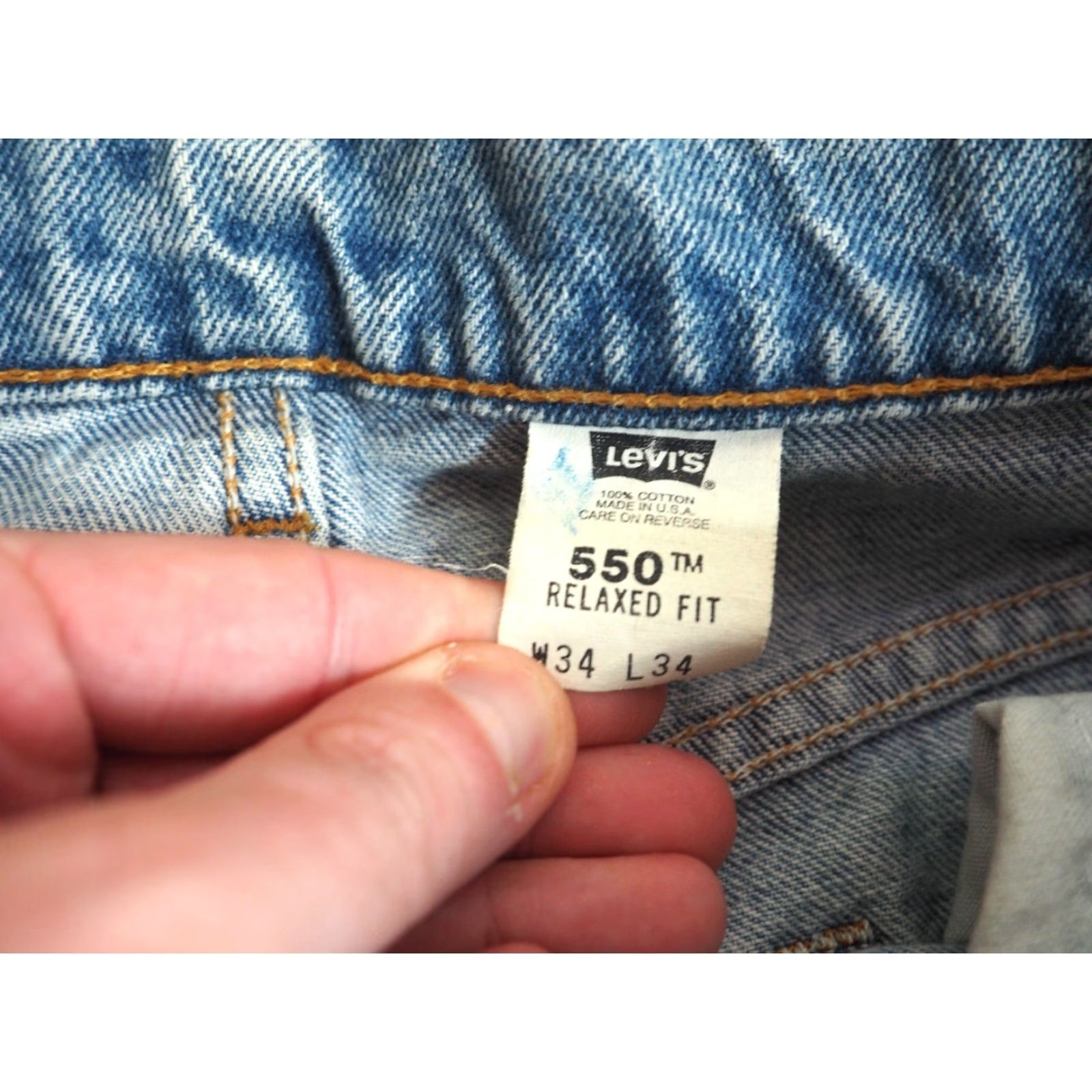 Levi's VTG 90s Levi's USA Made Denim Jeans 32x33 Grunge Blue 550 Relaxed Mens Jeans Pants Size US 32 / EU 48 - 5 Thumbnail