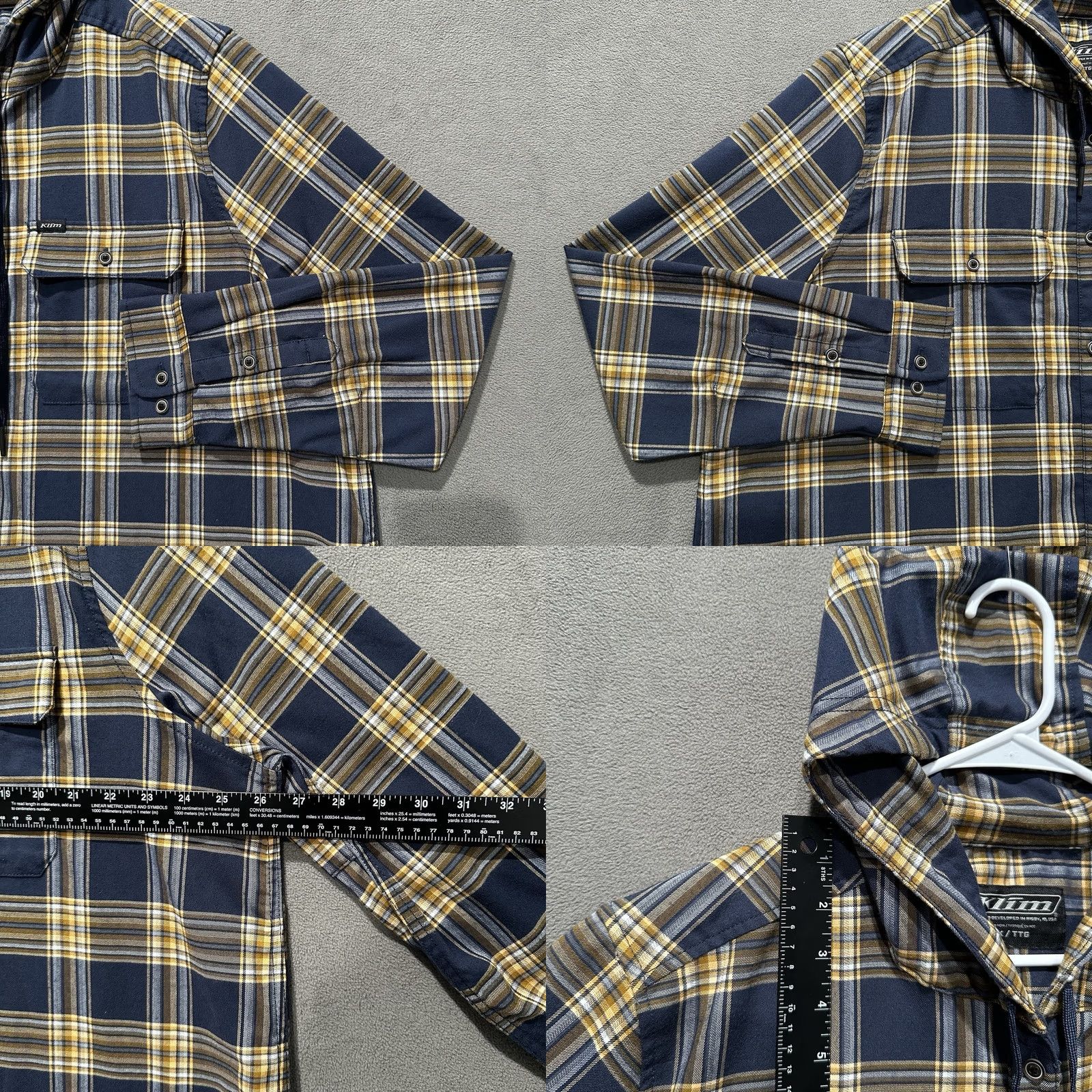 Vintage KLIM Ginny Mountain Midweight Stretch Flannel Hoodie Womens 2X Plaid Blue Tan Cardigan Casual Travel Fall Winter Spring 2X Womens Hooded Shirt Size XXL / US 16-18 / IT 52-54 - 8 Thumbnail