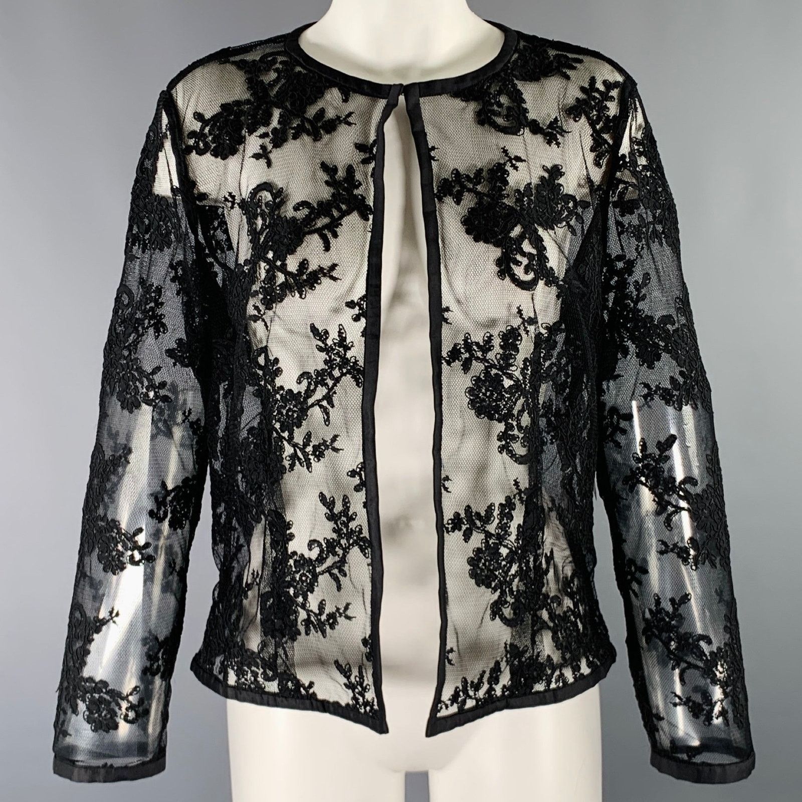 Other MARISA BARATELLI Size M Black Lace Jacket Blazer Size M / US 6-8 / IT 42-44 - 1 Thumbnail