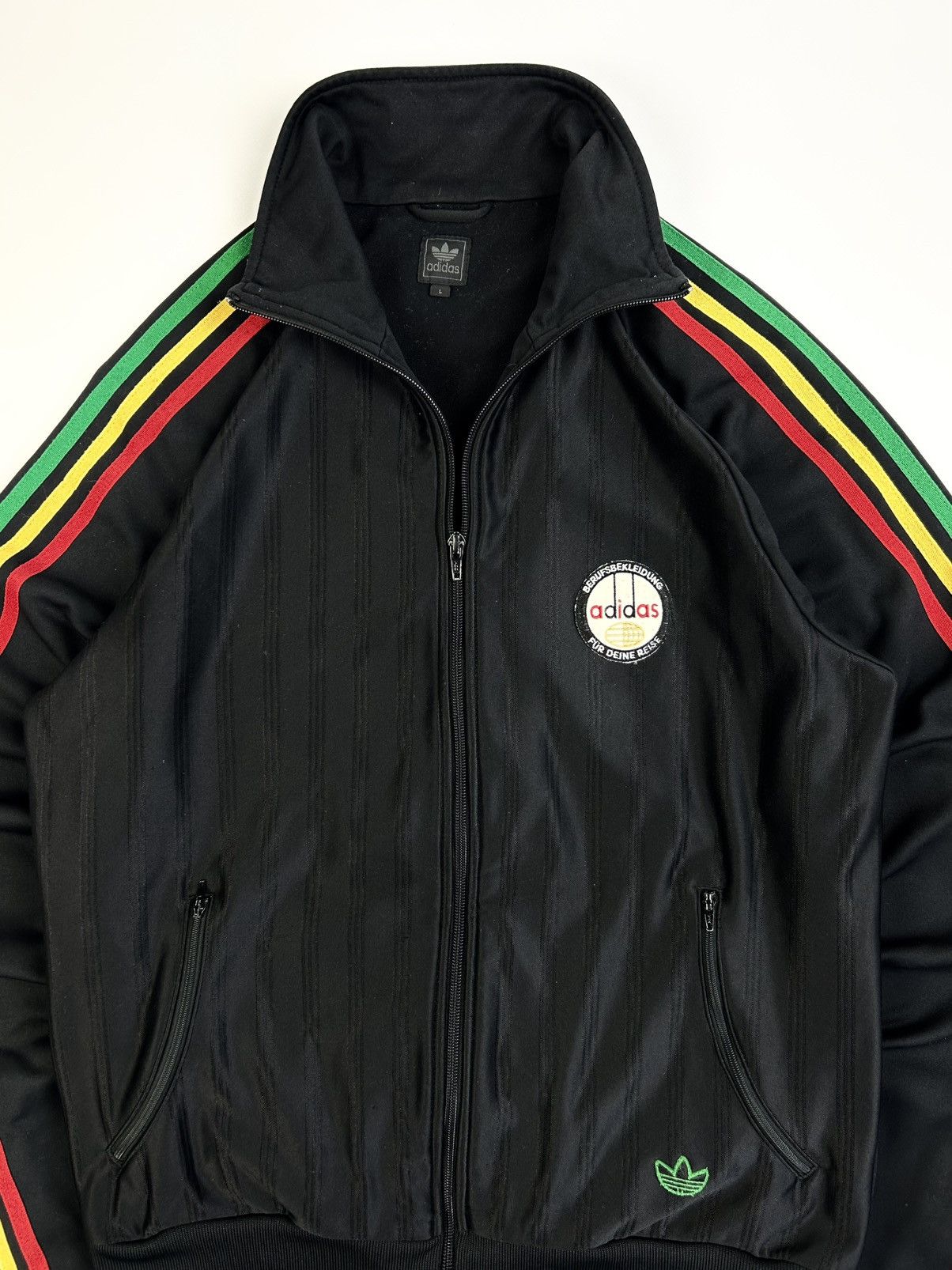Adidas Rare Vintage Adidas Originals Rasta Black Track Jacket Y2k Size US L / EU 52-54 / 3 - 7 Thumbnail