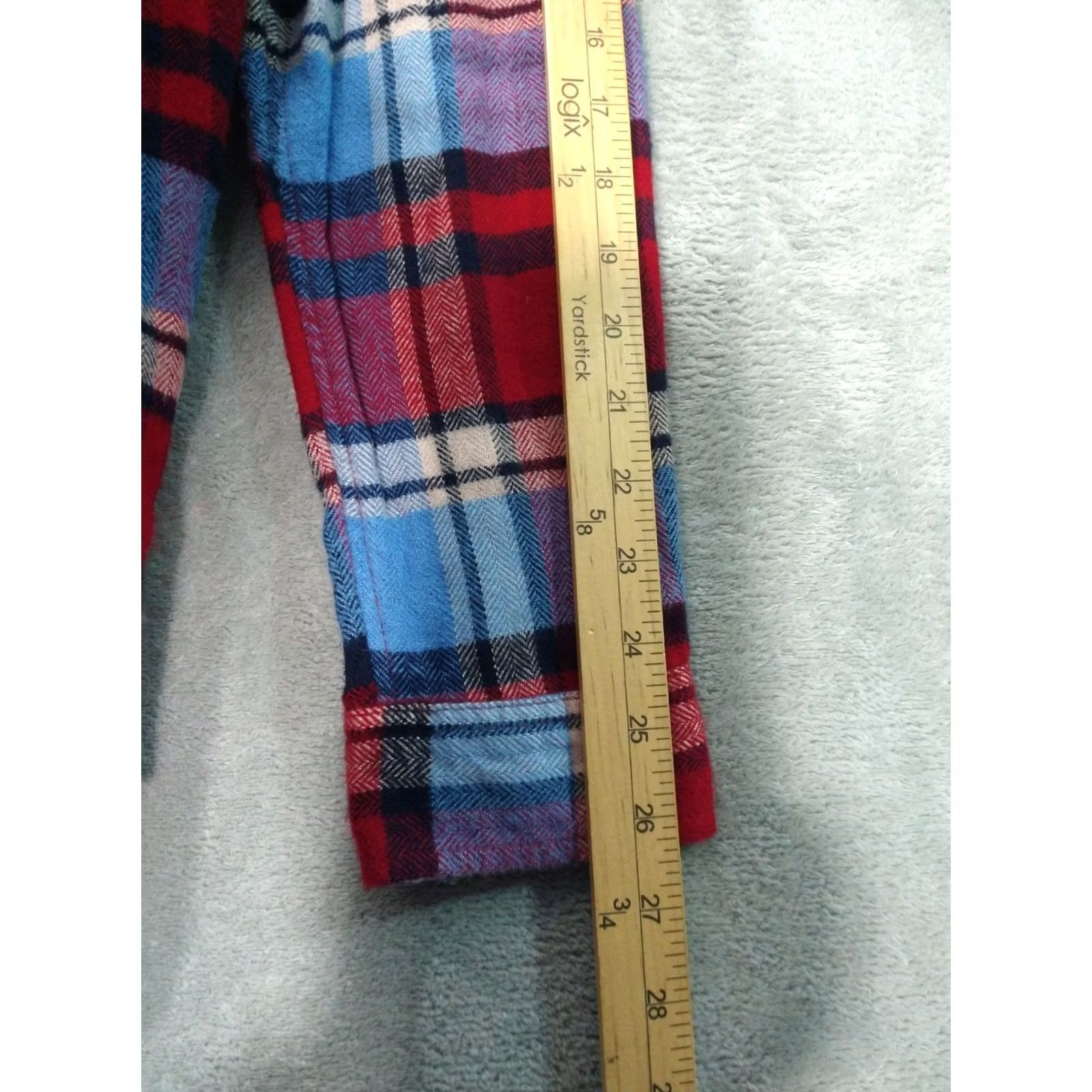 American Eagle Outfitters American Eagle Outfitters Shirt Womens L Red Plaid Flannel Classic Cotton Viscose Pockets Button-Up Size L / US 10 / IT 46 - 6 Thumbnail