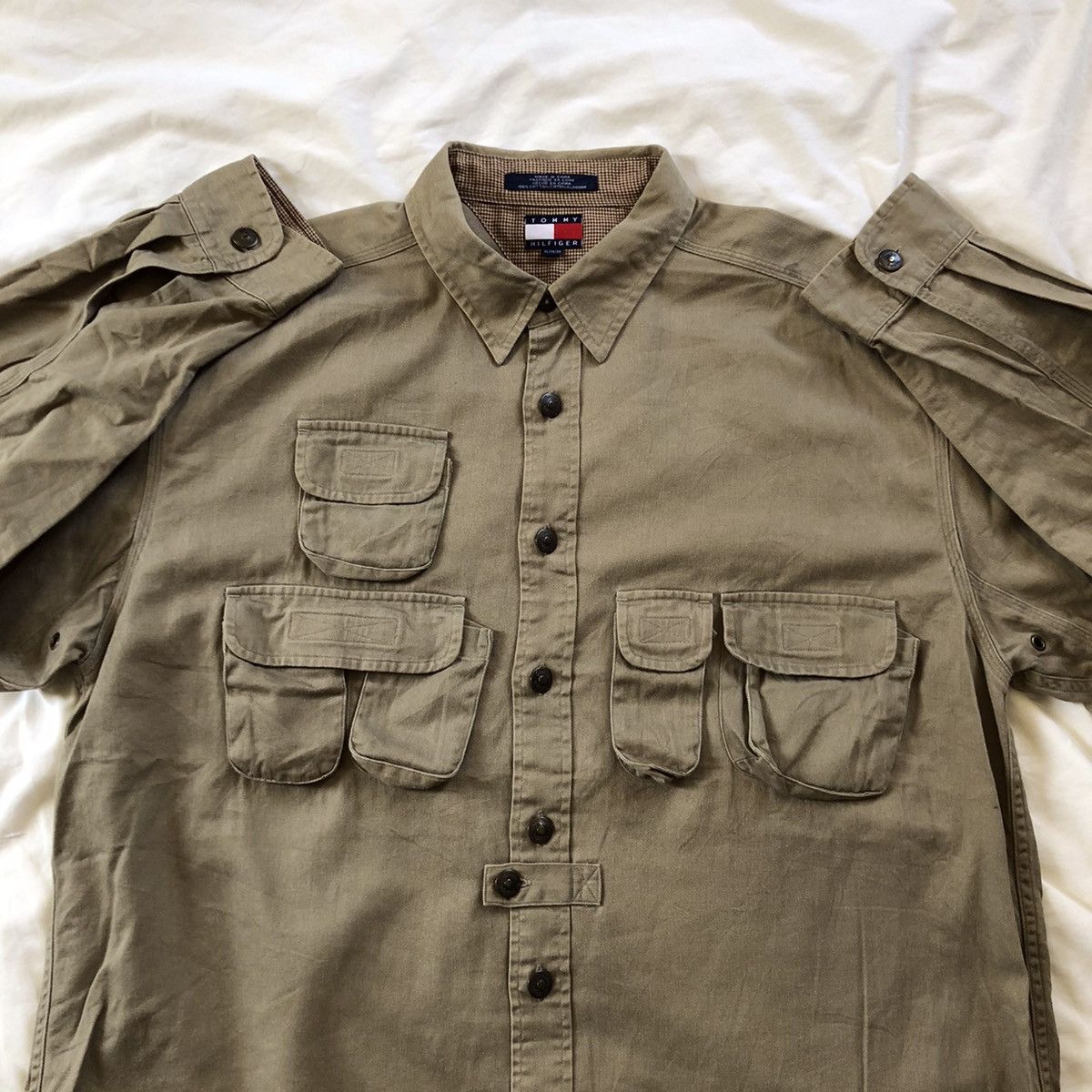 Tommy Hilfiger TOMMY HILFIGER Tactical Multipocket Button Shirt Size US XL / EU 56 / 4 - 4 Thumbnail