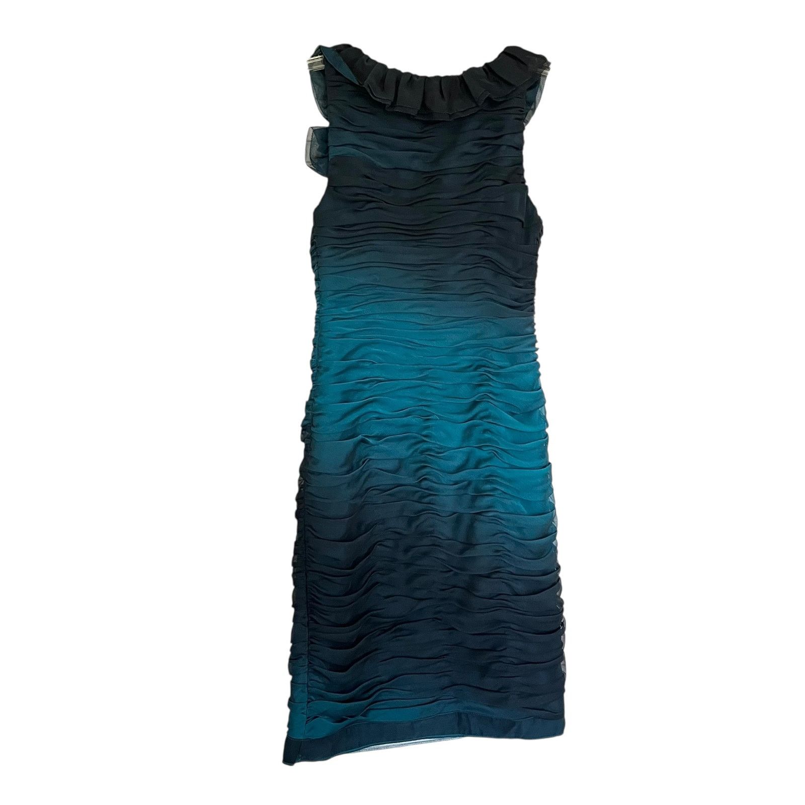 Adrianna Papell Boutique Teal Blue Black Cocktail Dress
