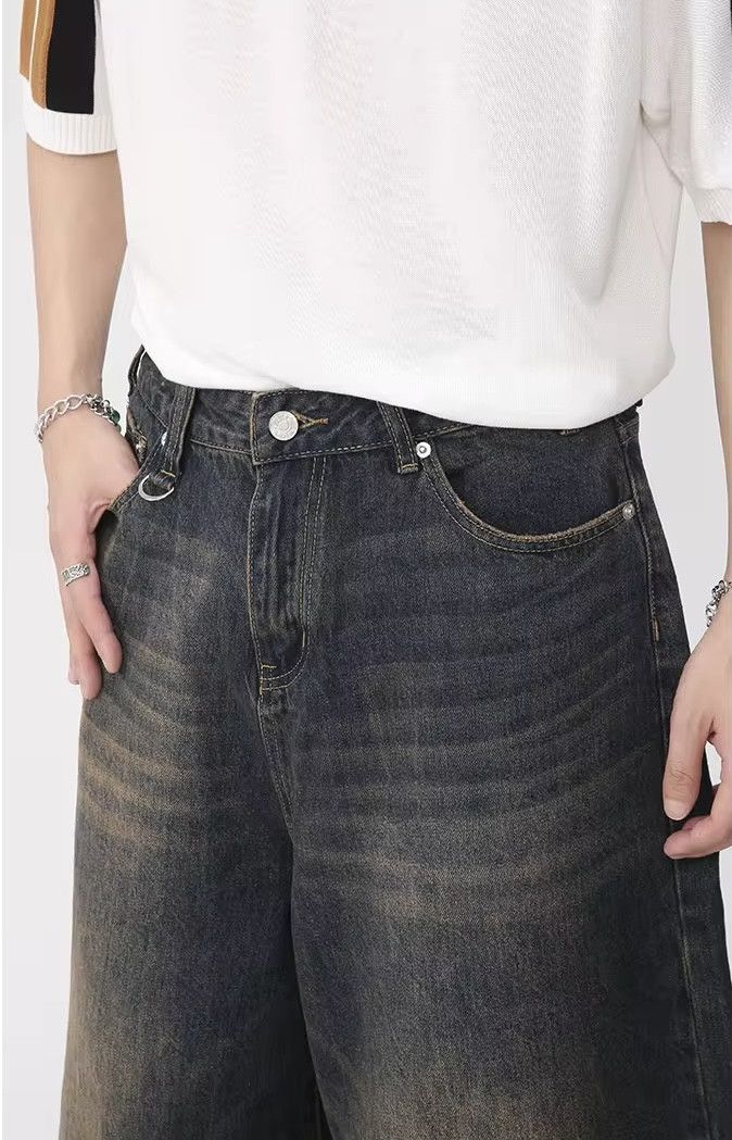 Jean Baggy Washed Denim Shorts Size US 33 - 7 Thumbnail