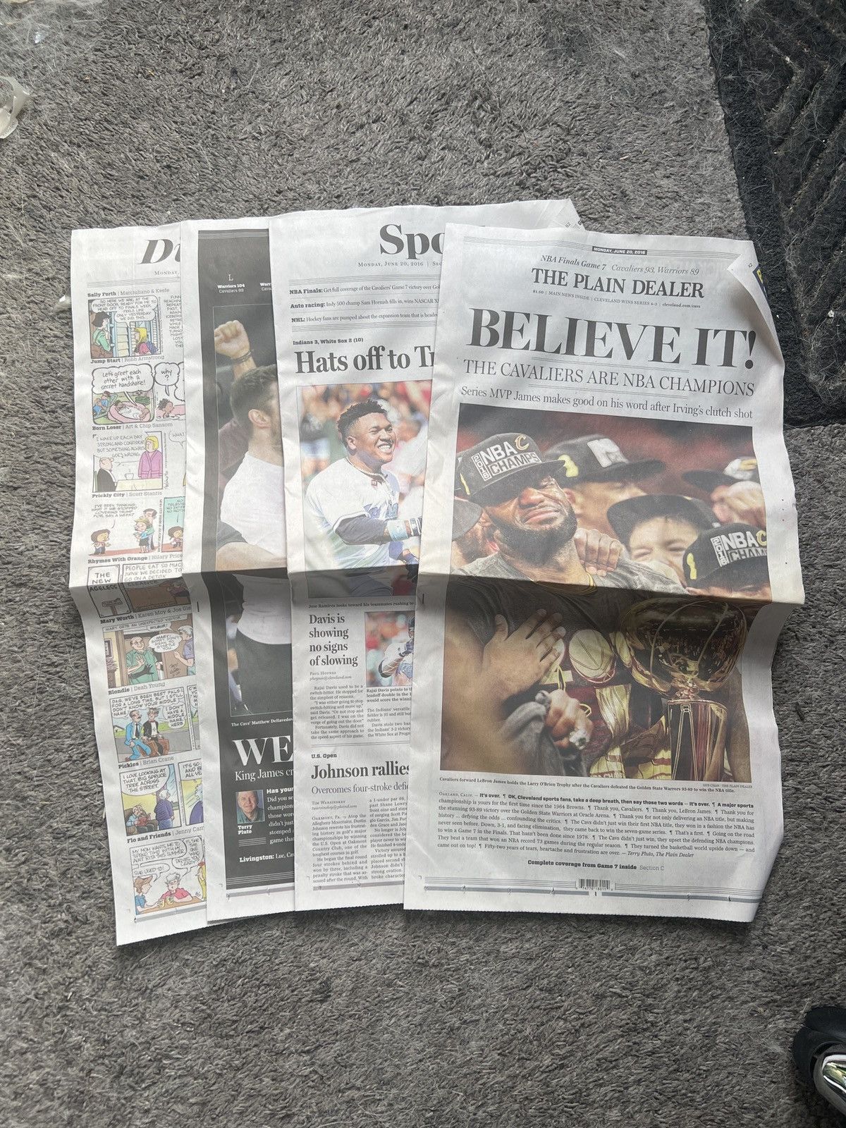 NBA 2016 The Plain Dealer Believe It! Newspaper Size ONE SIZE - 1 Preview