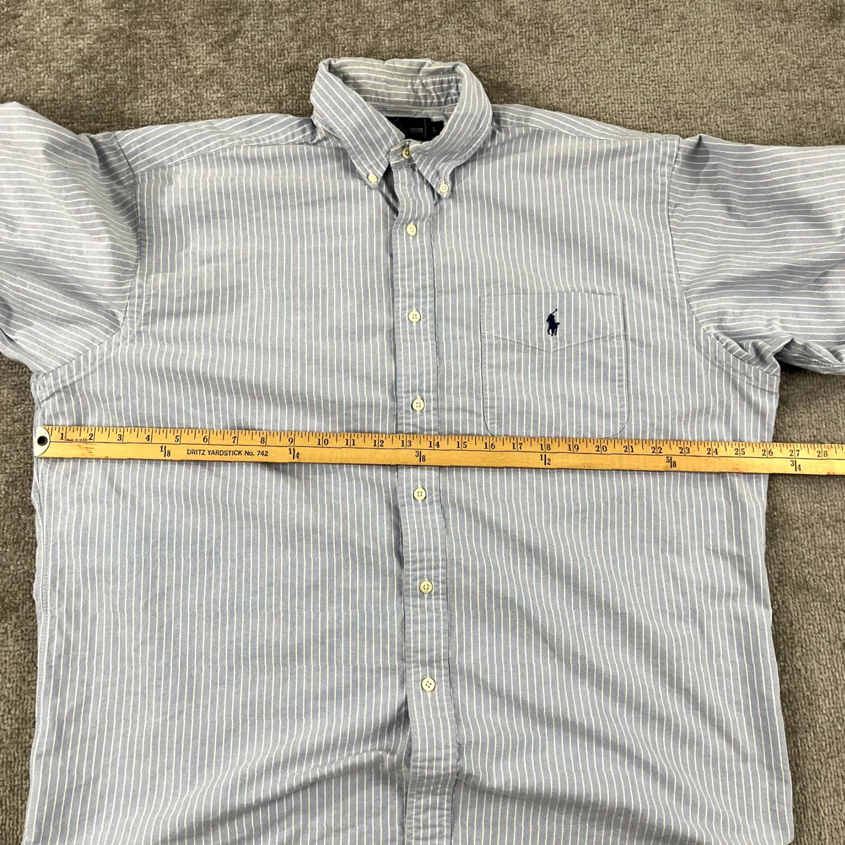 Ralph Lauren RALPH LAUREN Shirt Mens Large Blue White Striped Button-Down L/S Casual Size US L / EU 52-54 / 3 - 6 Thumbnail