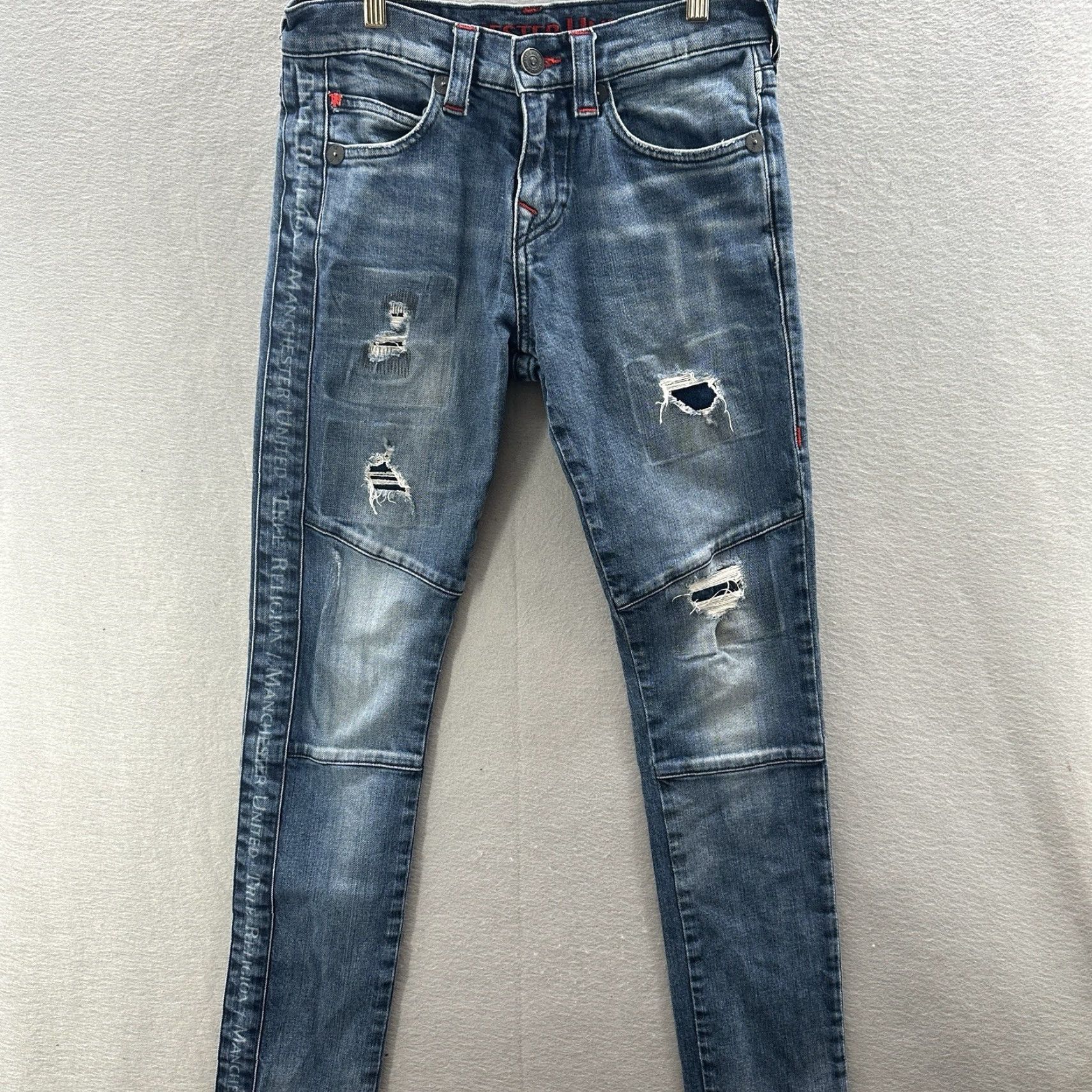 True Religion True Religion Jeans Women 28 Blue Logo Denim Distressed Slim Skinny Distress Manchester United Jeans Size 28" / US 6 / IT 42 - 4 Thumbnail