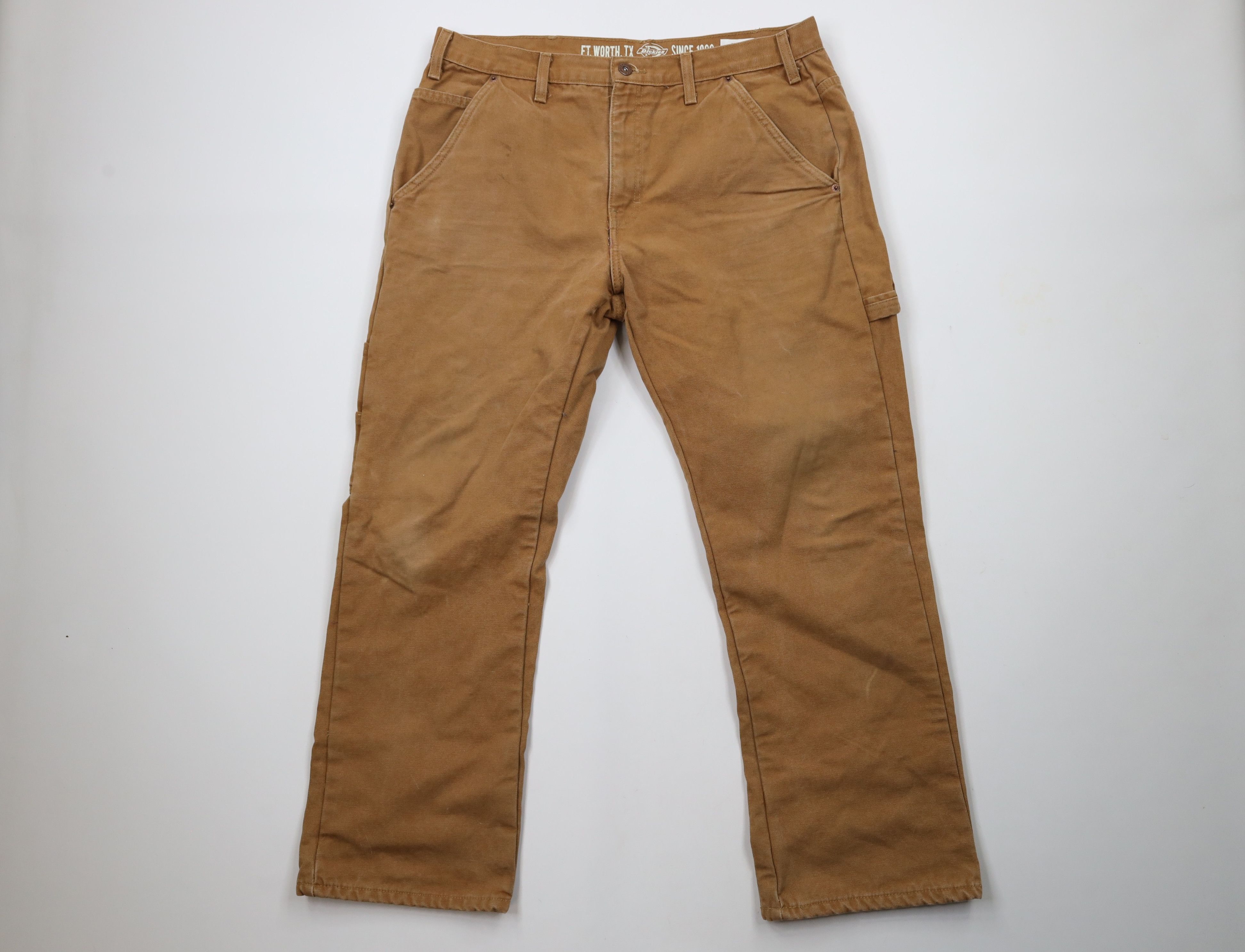 Dickies × Vintage Vintage Y2K Dickies Flannel Lined Canvas Dungaree Pants Size US 36 / EU 52 - 2 Thumbnail