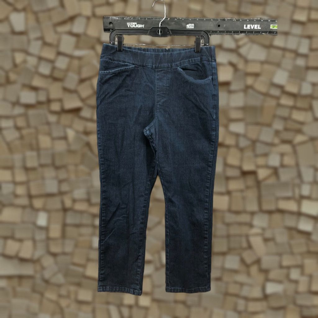Vintage CHIC Jeans Jegging Dark Wash Blue Denim Stretch Size 8P Petite Womens High Rise 27in Inseam 5-Pocket Size 30" / US 8 / IT 44 - 1 Thumbnail
