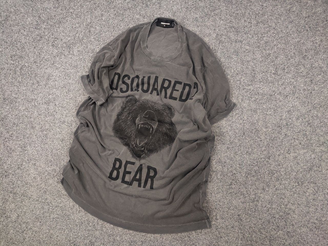 Dsquared2 Dsquared Bear Tee graphite t-shirt boiled effect Vintage Size US XL / EU 56 / 4 - 4 Thumbnail