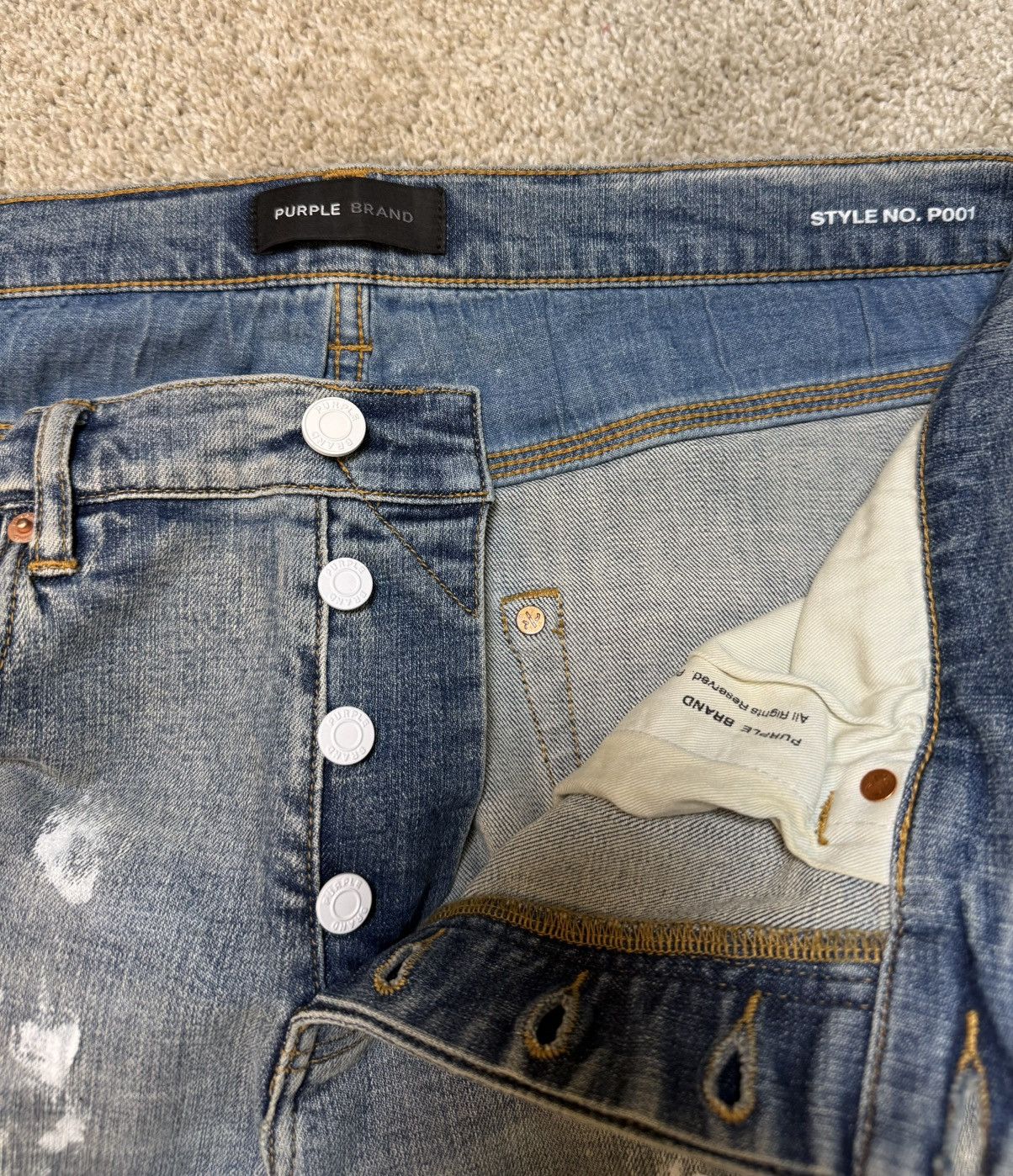 Purple Brand Purple Brand Paint Blowout Jeans Light Indigo Size US 34 / EU 50 - 3 Thumbnail