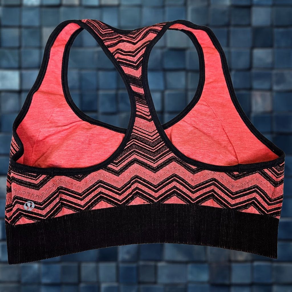 Lululemon Lululemon Women's Ebb & Flow Racerback Sports Bra Size 4 Multicolor Logo Adjustable Wireless Nylon Polyester Spandex Activewear Sports Bra Girls/Women Size ONE SIZE - 1 Thumbnail